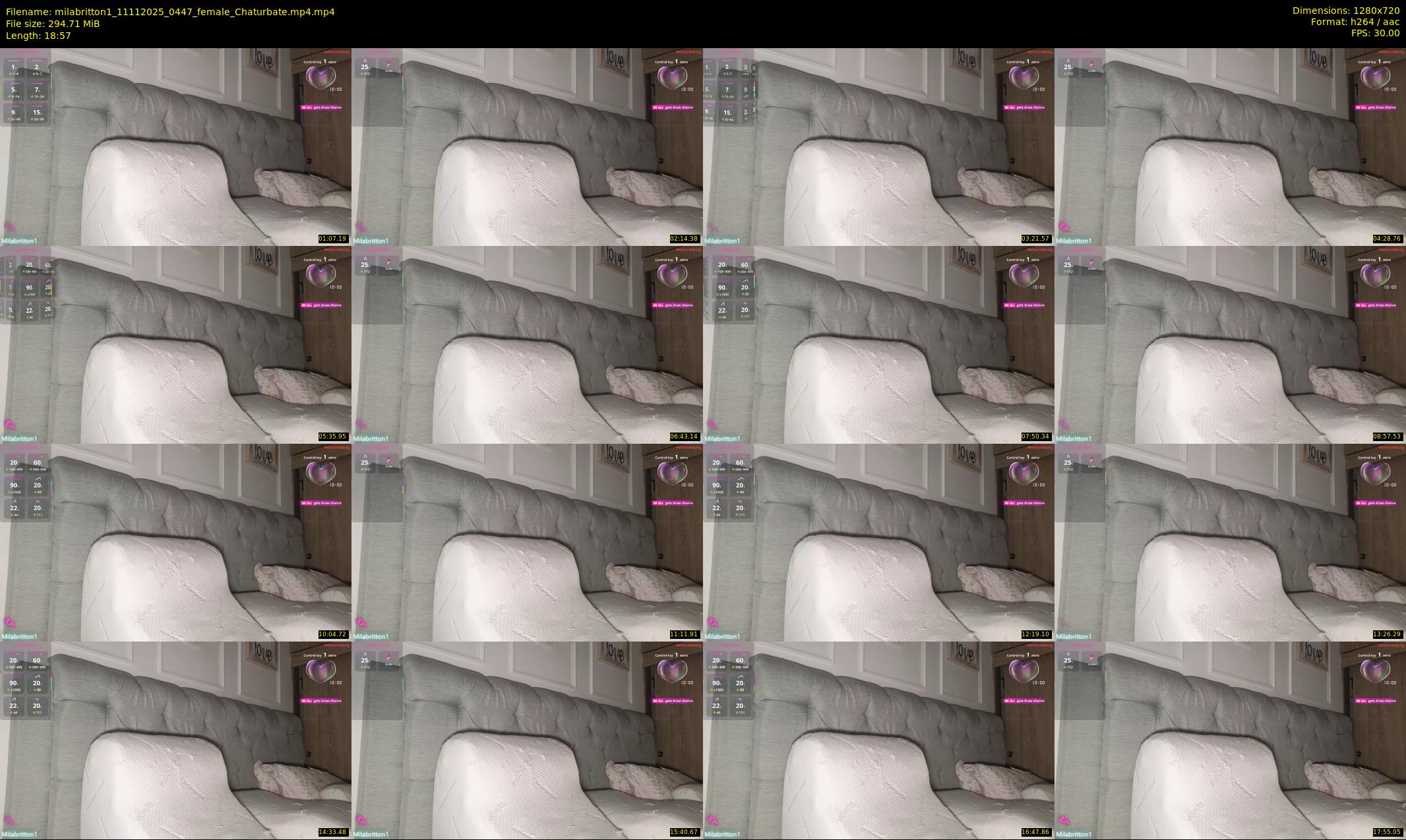 milabritton1 — 19 minute Chaturbate female cam show recording, 720p, Nov 11, 2025