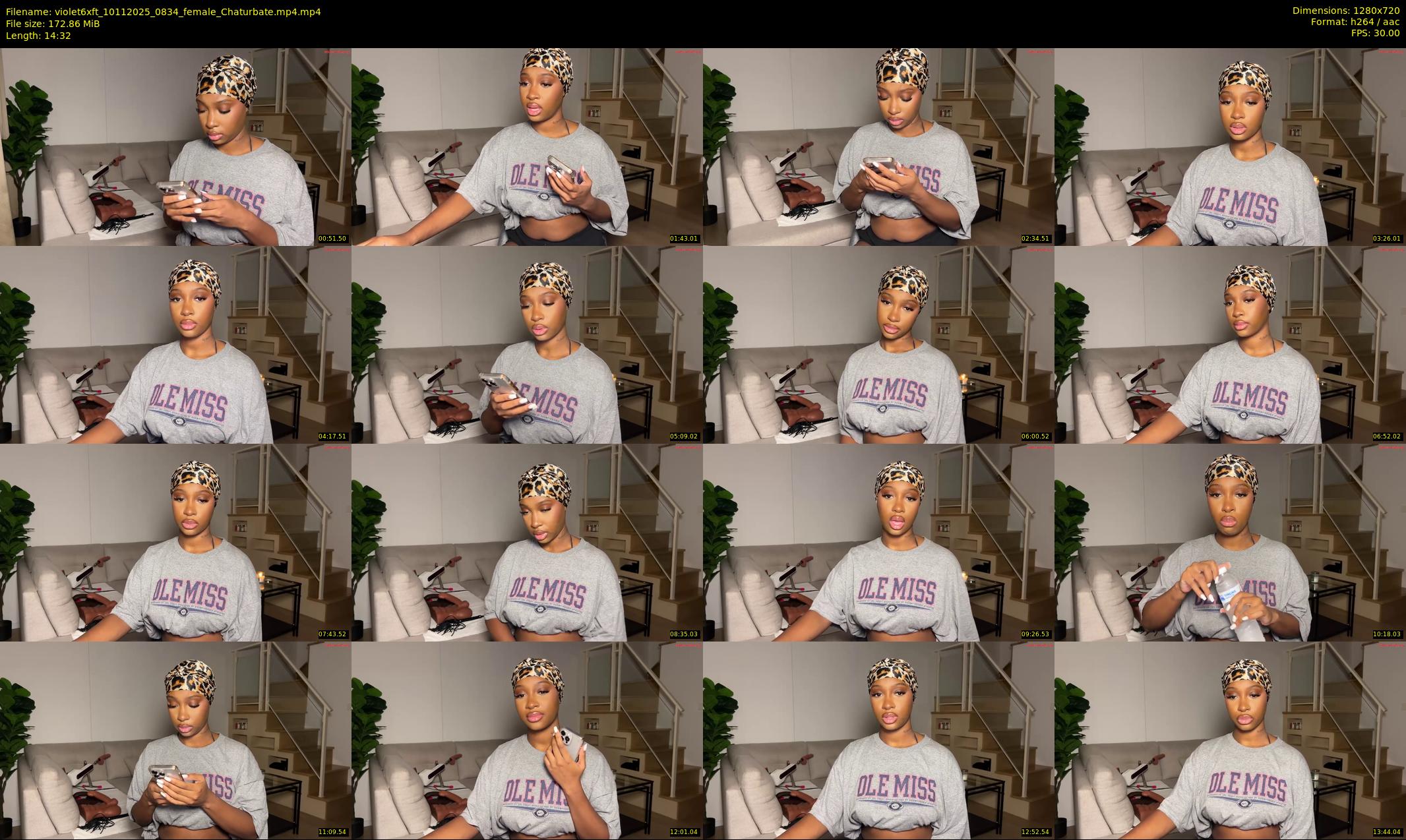 violet6xft — 15 minute Chaturbate female cam show recording, 720p, Nov 10, 2025