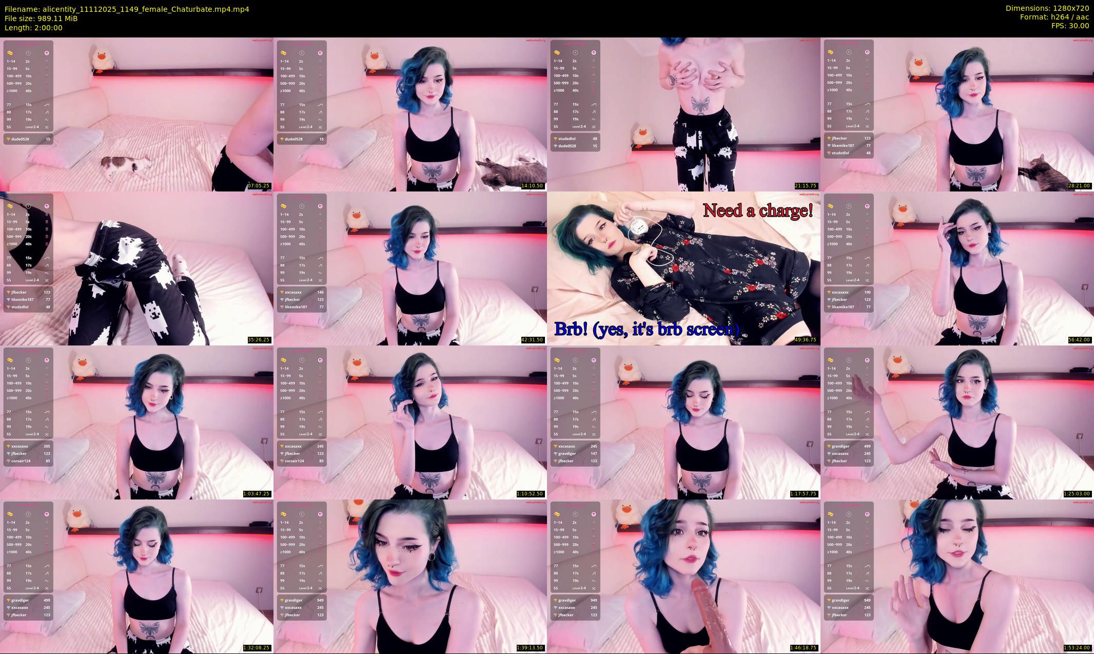 alicentity — 120 minute Chaturbate female cam show recording, 720p, Nov 11, 2025