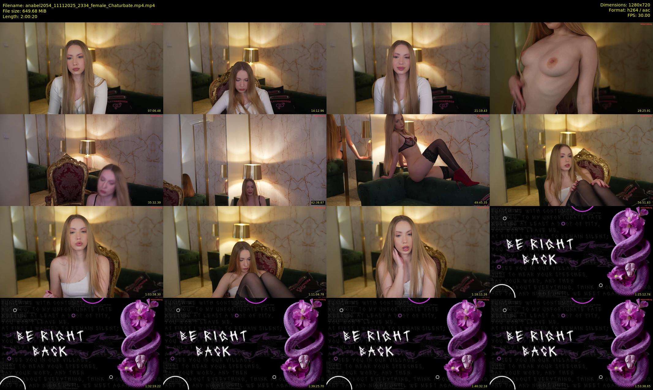 anabel2054 — 121 minute Chaturbate female cam show recording, 720p, Nov 11, 2025