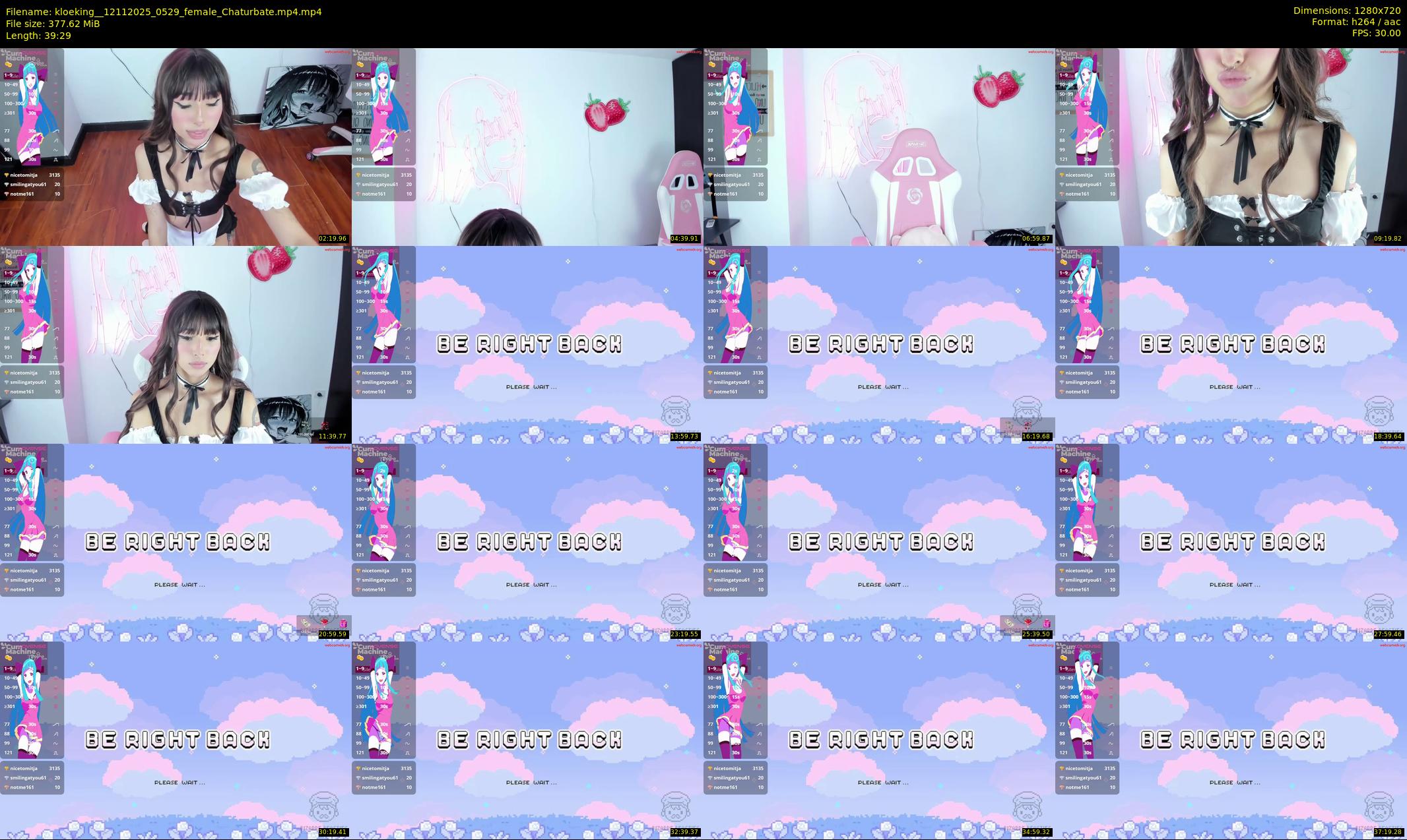 kloeking_ — 40 minute Chaturbate female cam show recording, 720p, Nov 12, 2025