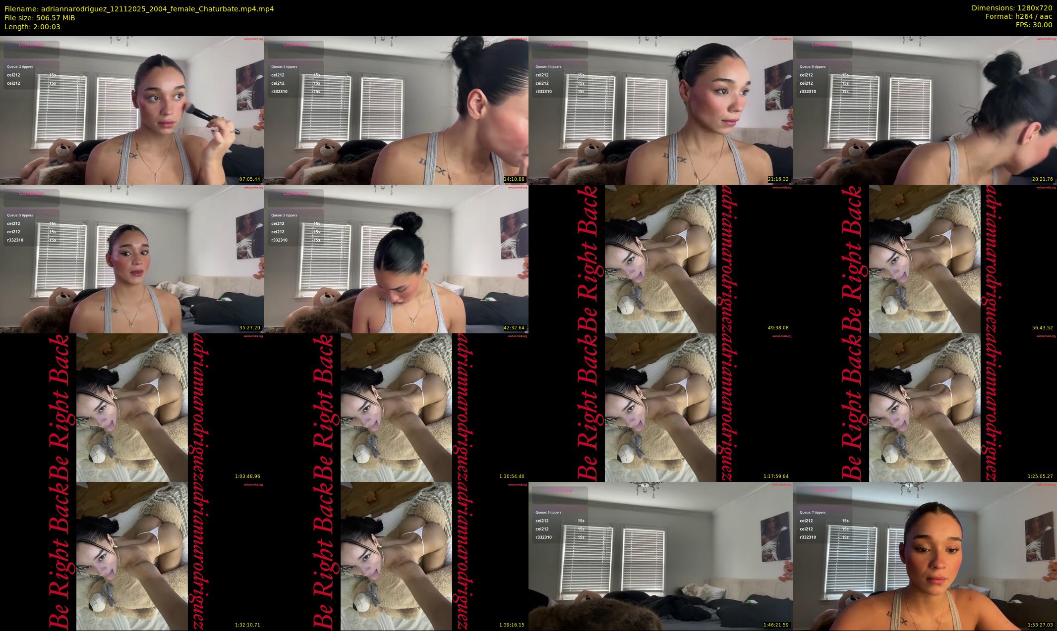 adriannarodriguez — 121 minute Chaturbate female cam show recording, 720p, Nov 12, 2025
