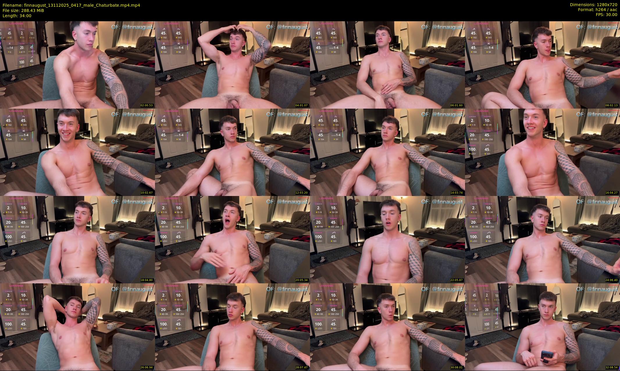 finnaugust — 34 minute Chaturbate male cam show recording, 720p, Nov 13, 2025