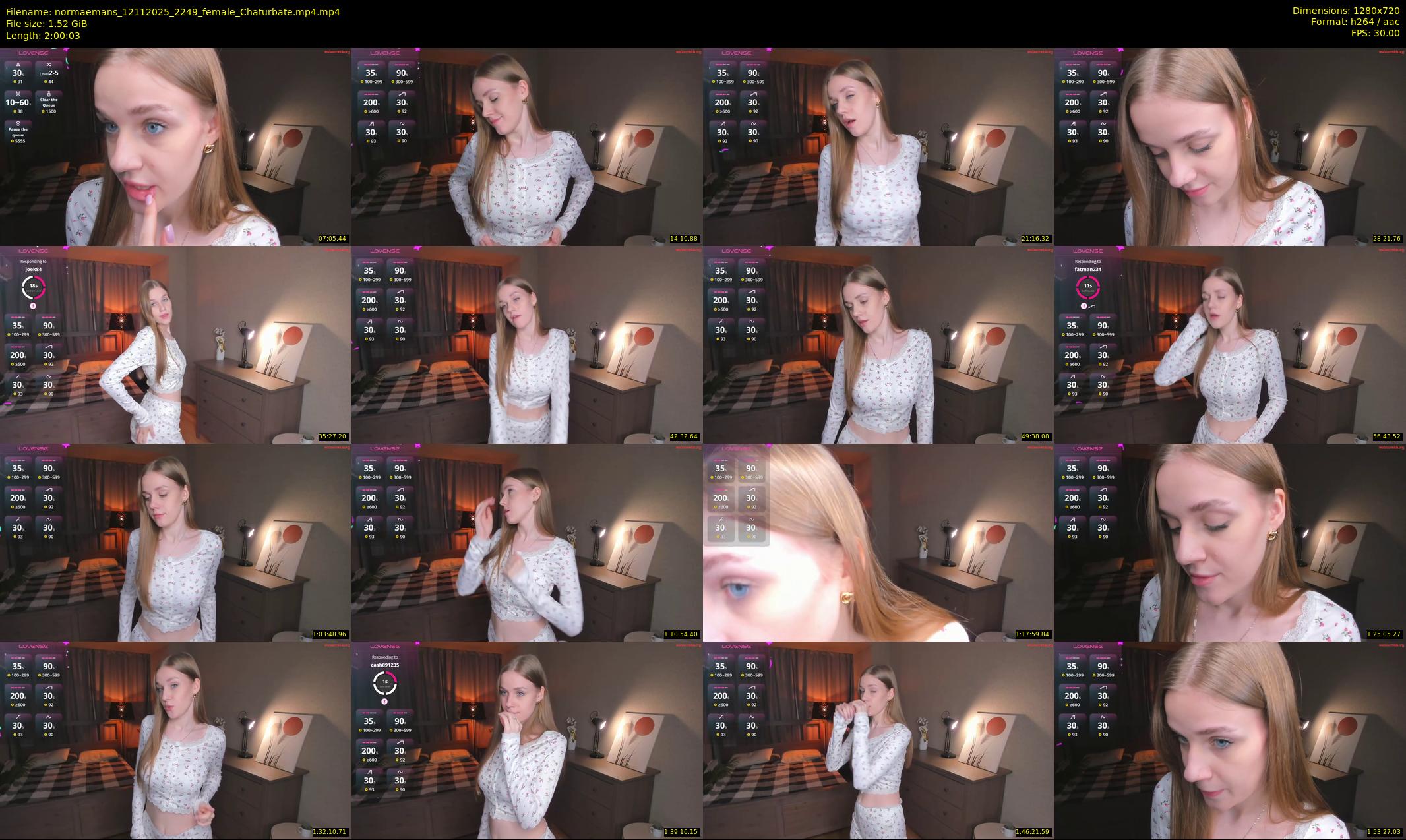 normaemans — 121 minute Chaturbate female cam show recording, 720p, Nov 12, 2025