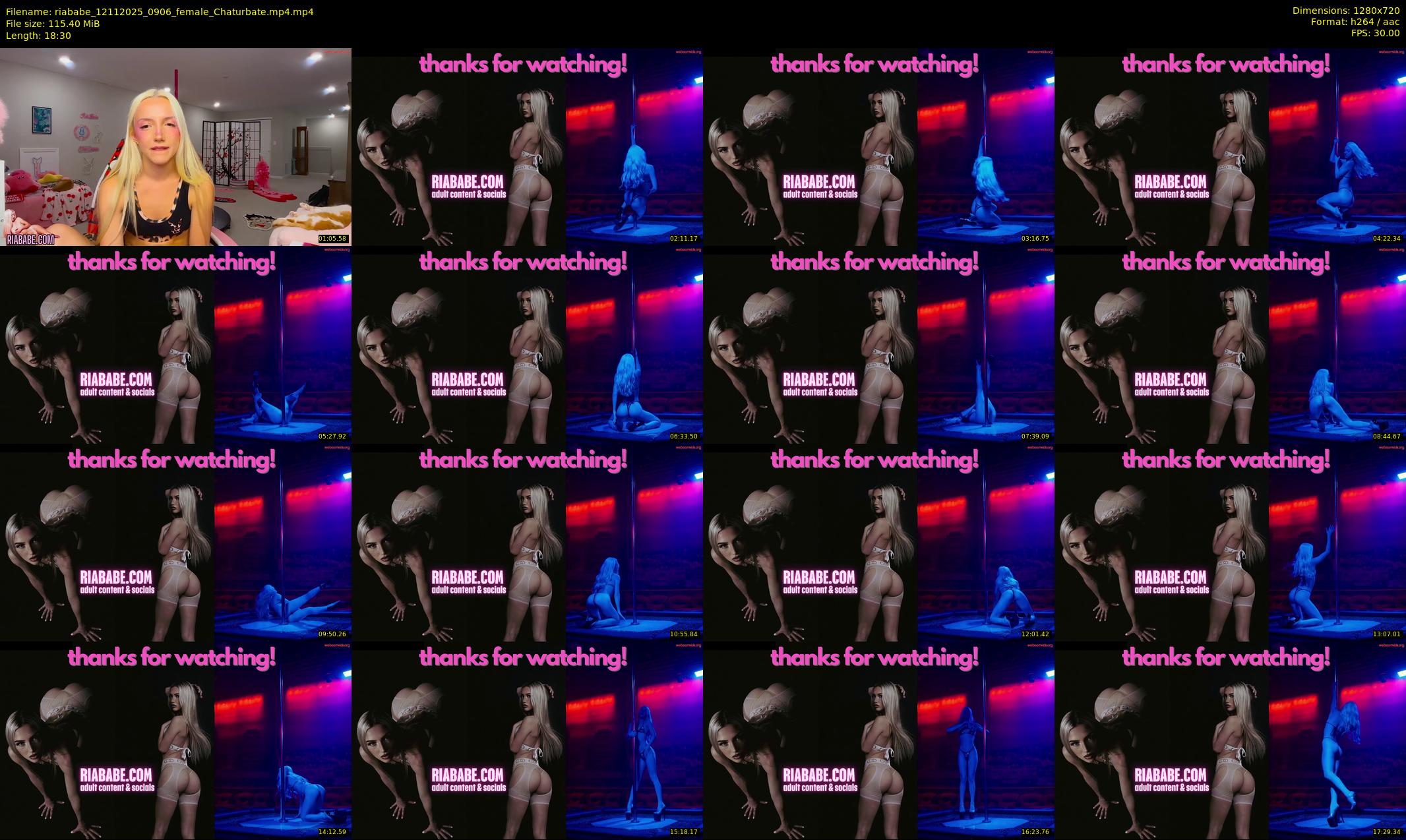 riababe — 19 minute Chaturbate female cam show recording, 720p, Nov 12, 2025