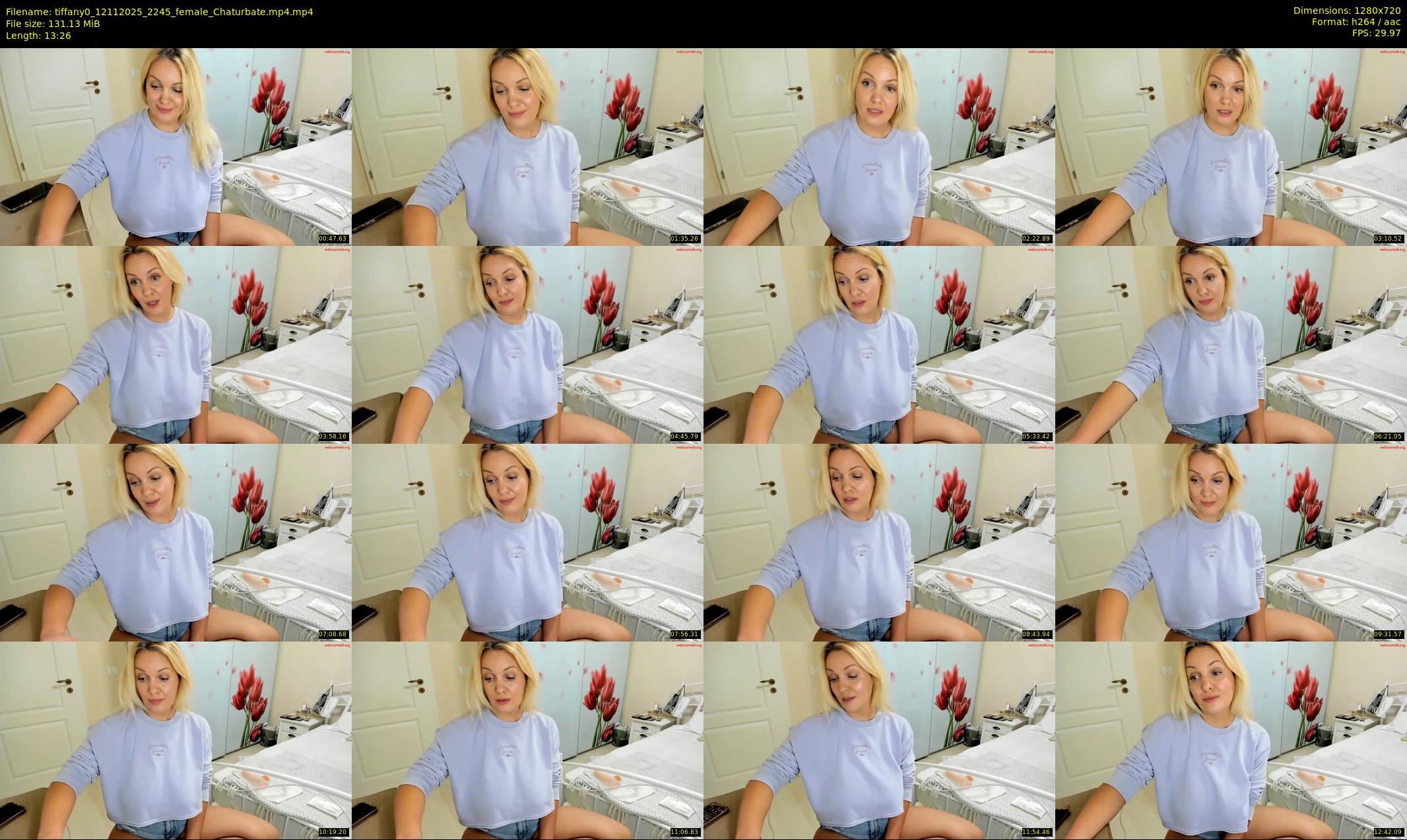 tiffany0 — 14 minute Chaturbate female cam show recording, 720p, Nov 12, 2025