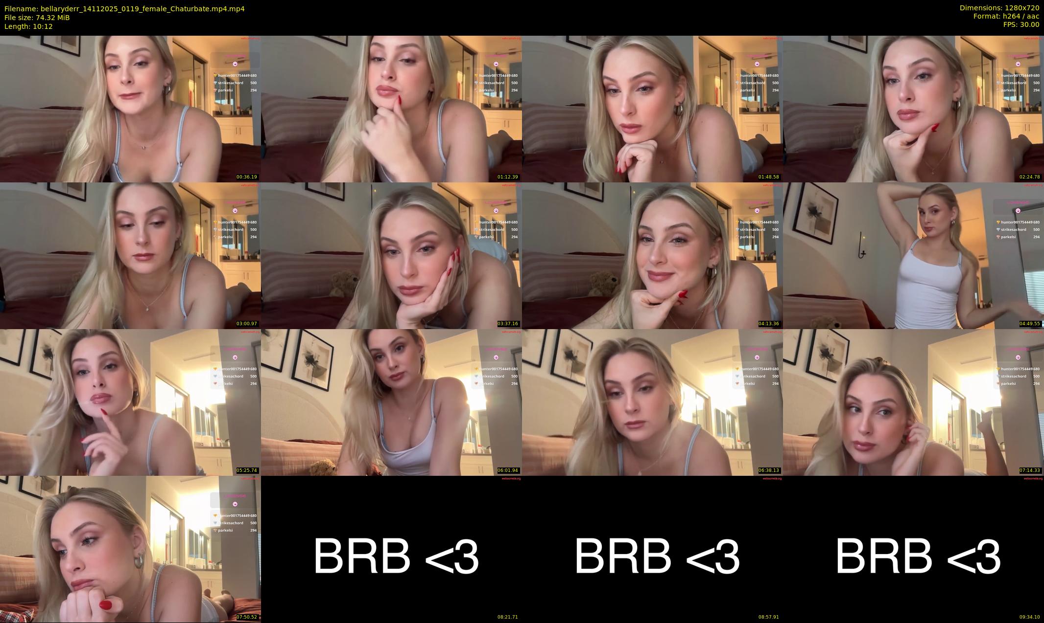 bellaryderr — 11 minute Chaturbate female cam show recording, 720p, Nov 14, 2025