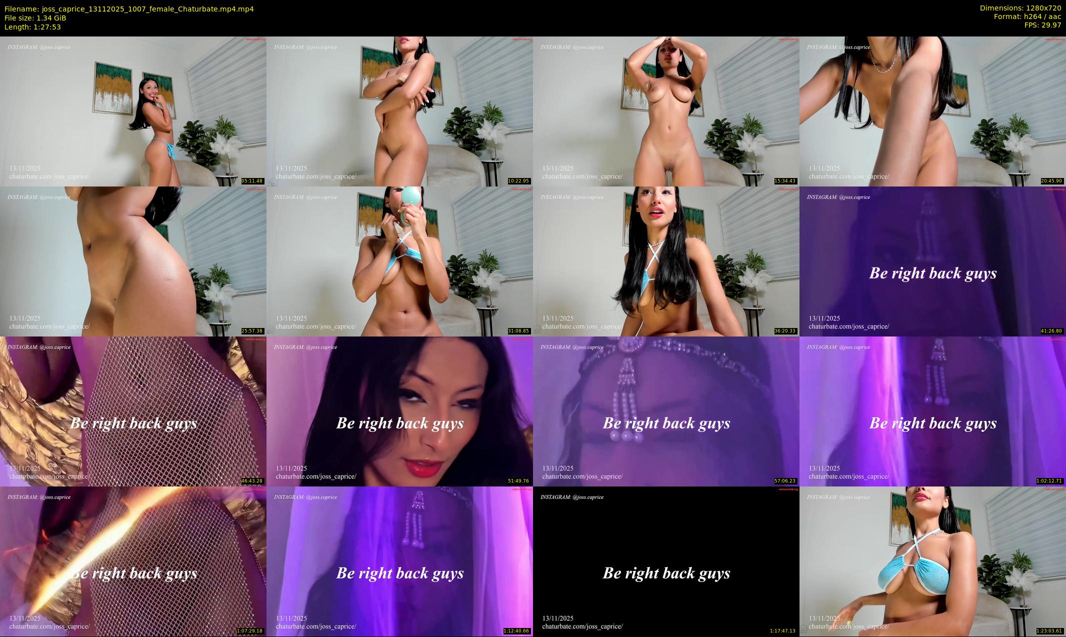 joss_caprice — 88 minute Chaturbate female cam show recording, 720p, Nov 13, 2025