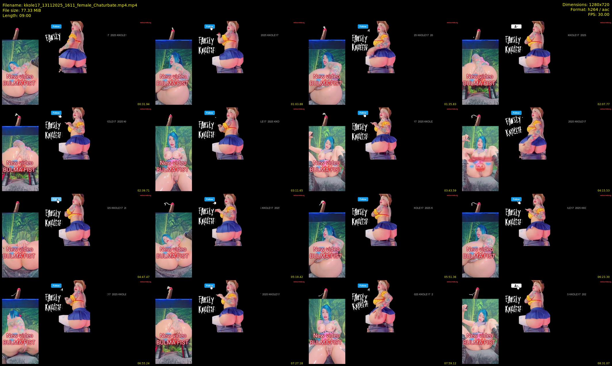 kkole17 — 9 minute Chaturbate female cam show recording, 720p, Nov 13, 2025