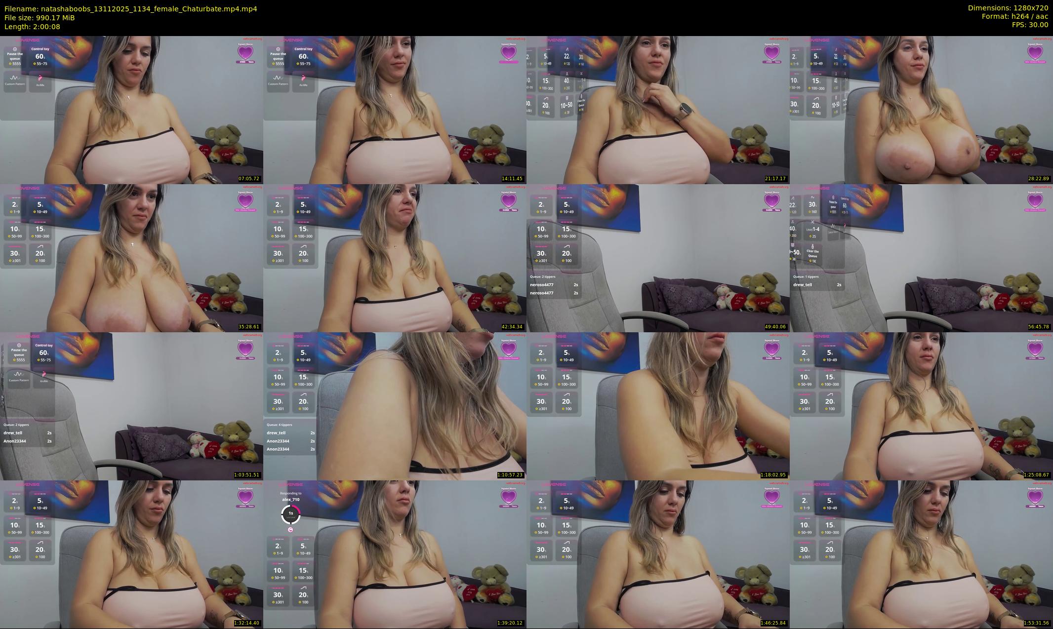 natashaboobs — 121 minute Chaturbate female cam show recording, 720p, Nov 13, 2025