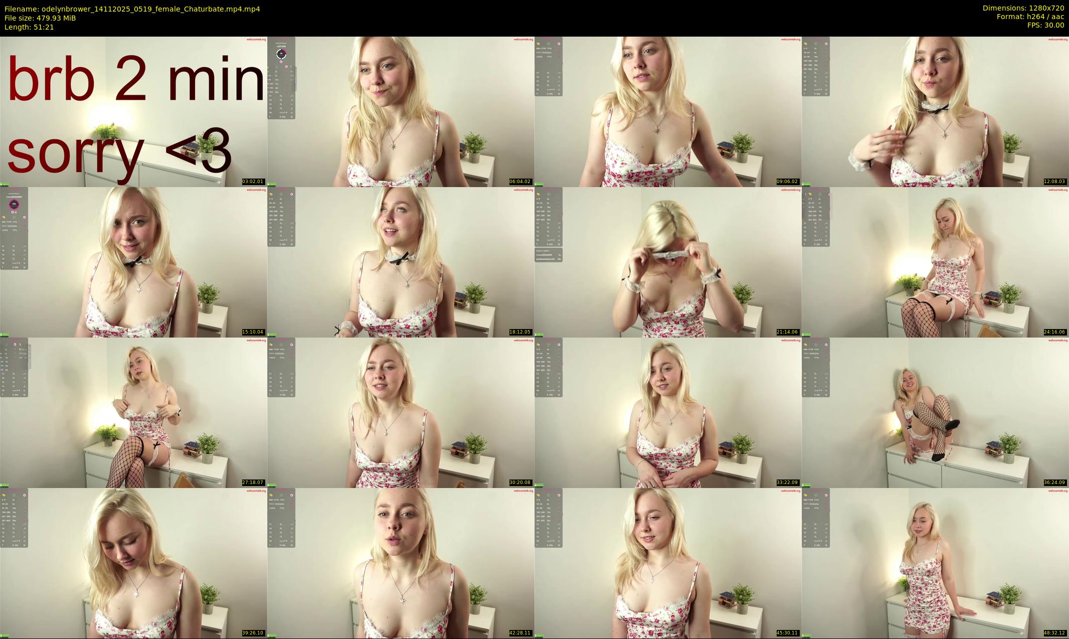 odelynbrower — 52 minute Chaturbate female cam show recording, 720p, Nov 14, 2025