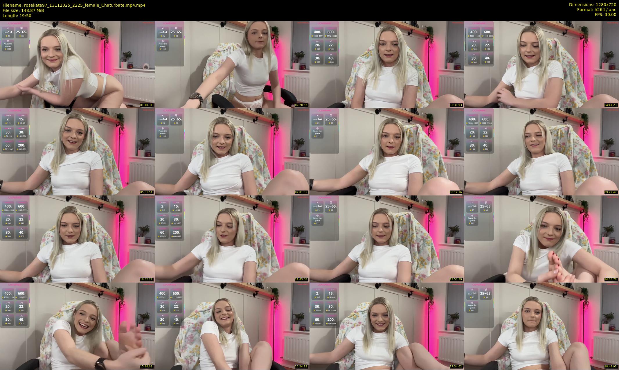 rosekate97 — 20 minute Chaturbate female cam show recording, 720p, Nov 13, 2025