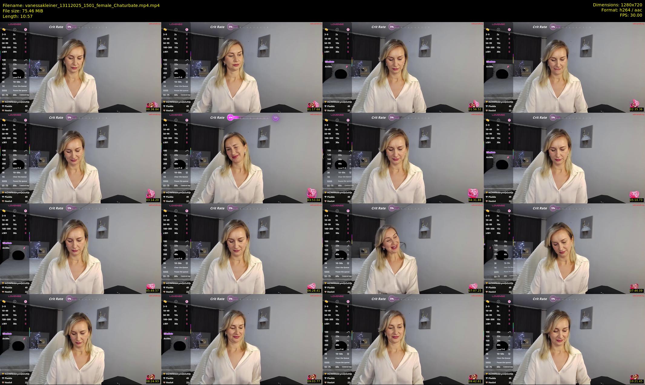 vanessakleiner — 11 minute Chaturbate female cam show recording, 720p, Nov 13, 2025