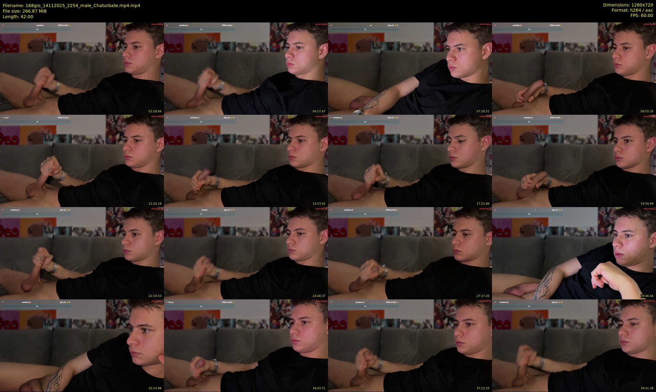 168gio — 42 minute Chaturbate male cam show recording, 720p, Nov 14, 2025