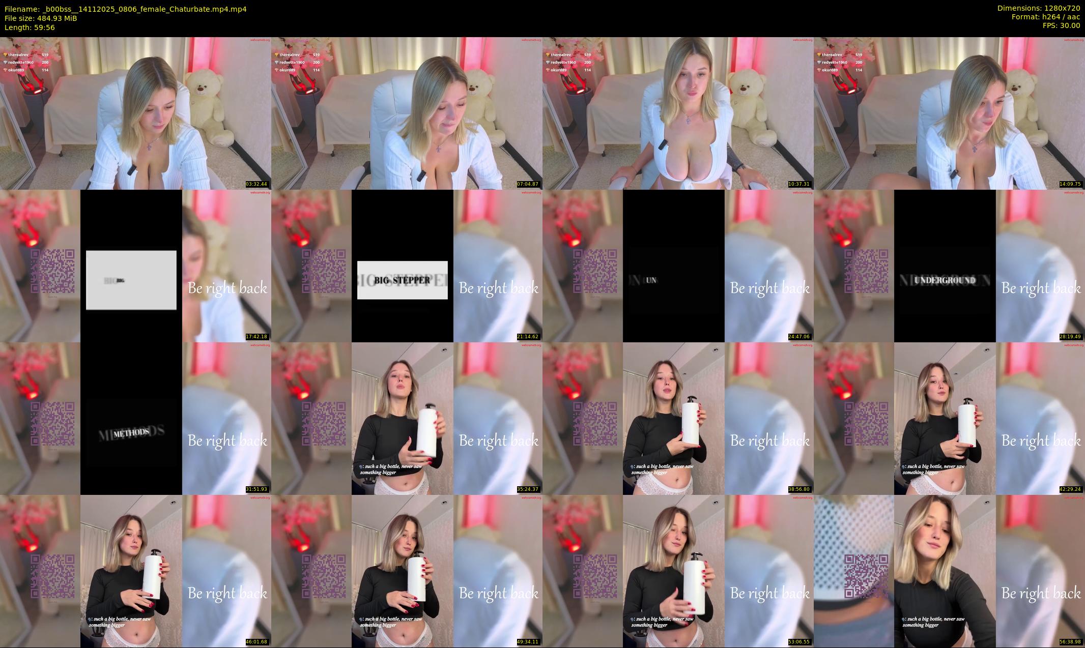 _b00bss_ — 60 minute Chaturbate female cam show recording, 720p, Nov 14, 2025