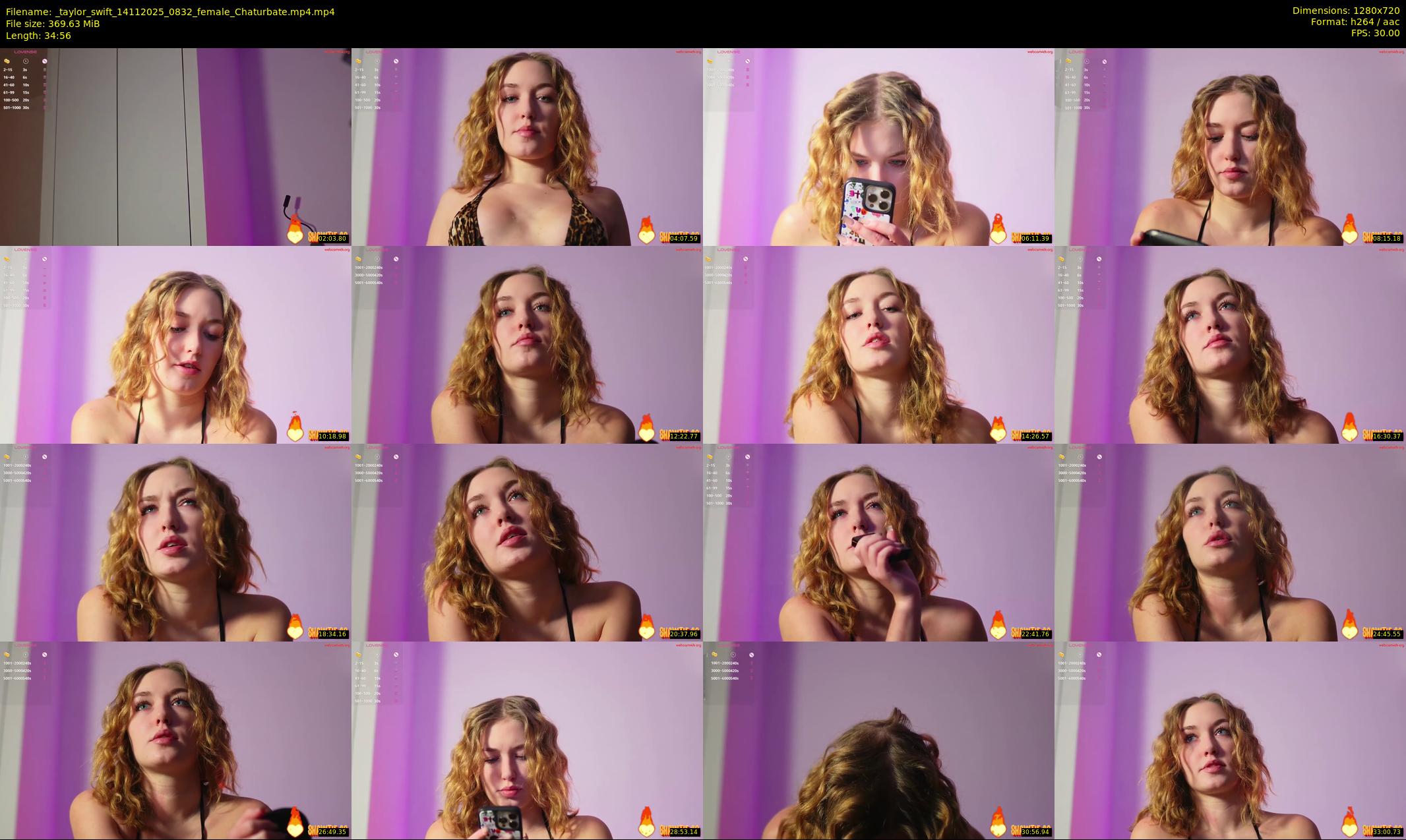 _taylor_swift — 35 minute Chaturbate female cam show recording, 720p, Nov 14, 2025