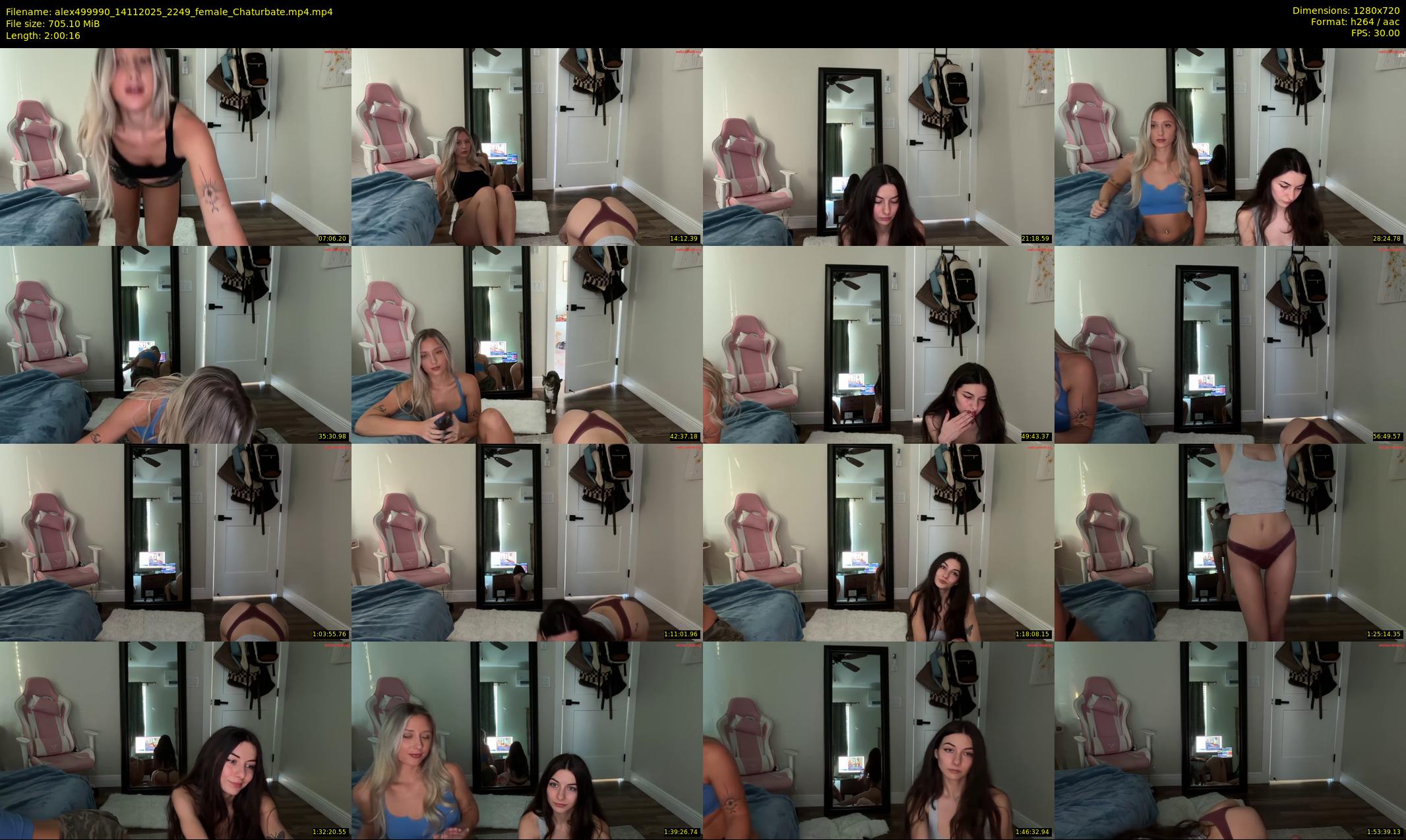 alex499990 — 121 minute Chaturbate female cam show recording, 720p, Nov 14, 2025