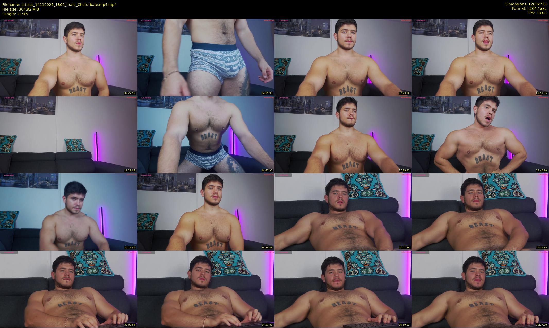 arilass — 42 minute Chaturbate male cam show recording, 720p, Nov 14, 2025