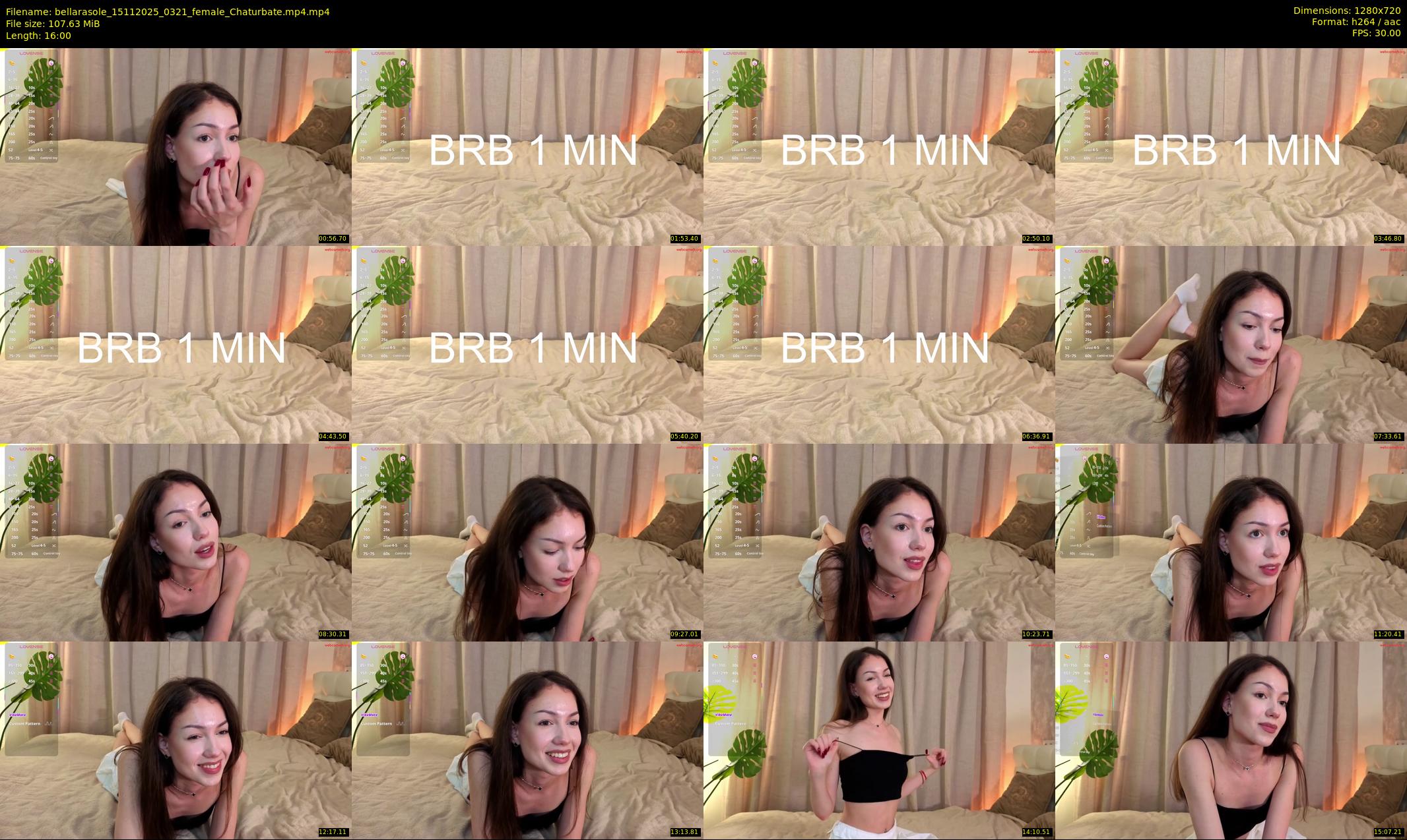 bellarasole — 16 minute Chaturbate female cam show recording, 720p, Nov 15, 2025
