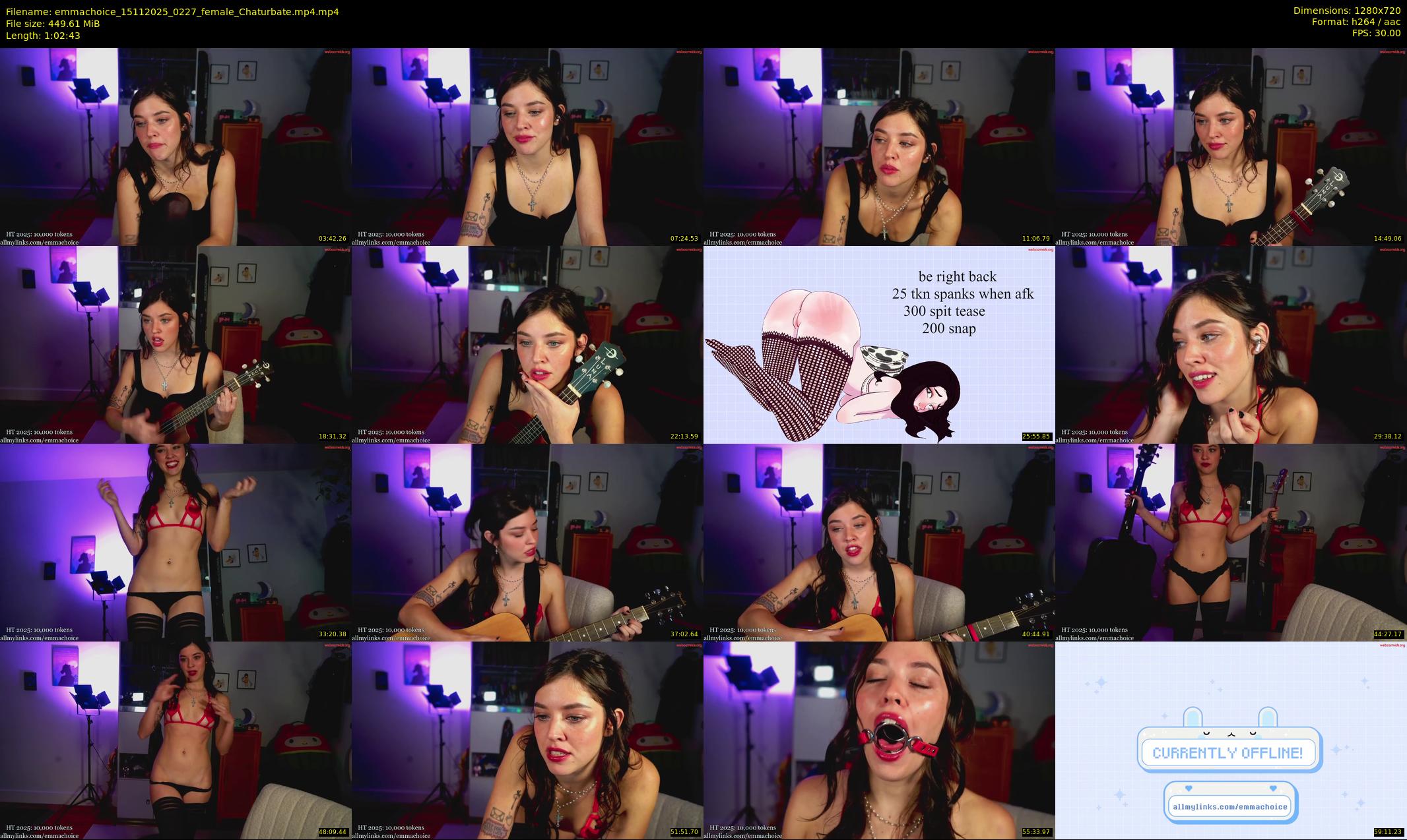 emmachoice — 63 minute Chaturbate female cam show recording, 720p, Nov 15, 2025
