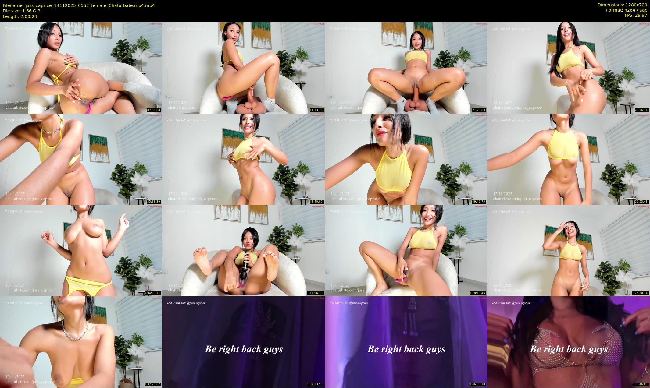 joss_caprice — 121 minute Chaturbate female cam show recording, 720p, Nov 14, 2025