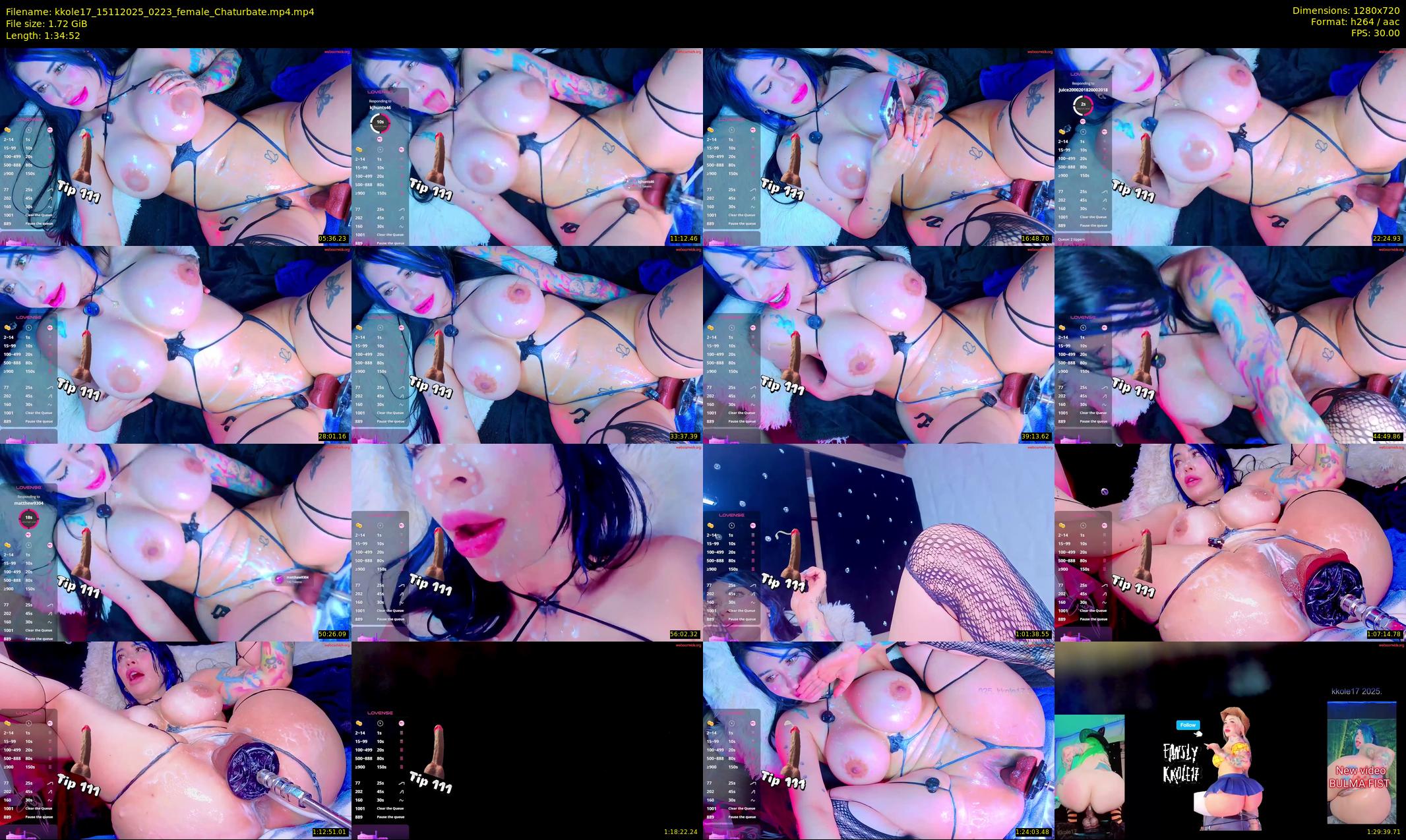 kkole17 — 95 minute Chaturbate female cam show recording, 720p, Nov 15, 2025