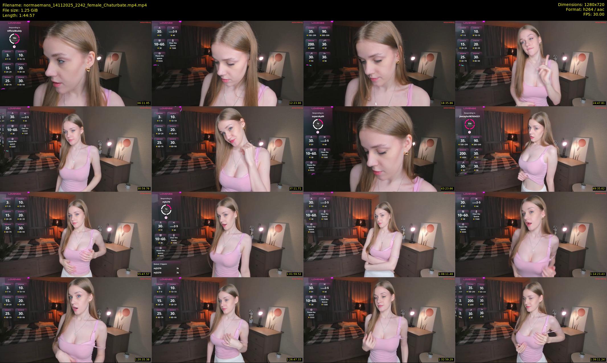 normaemans — 105 minute Chaturbate female cam show recording, 720p, Nov 14, 2025