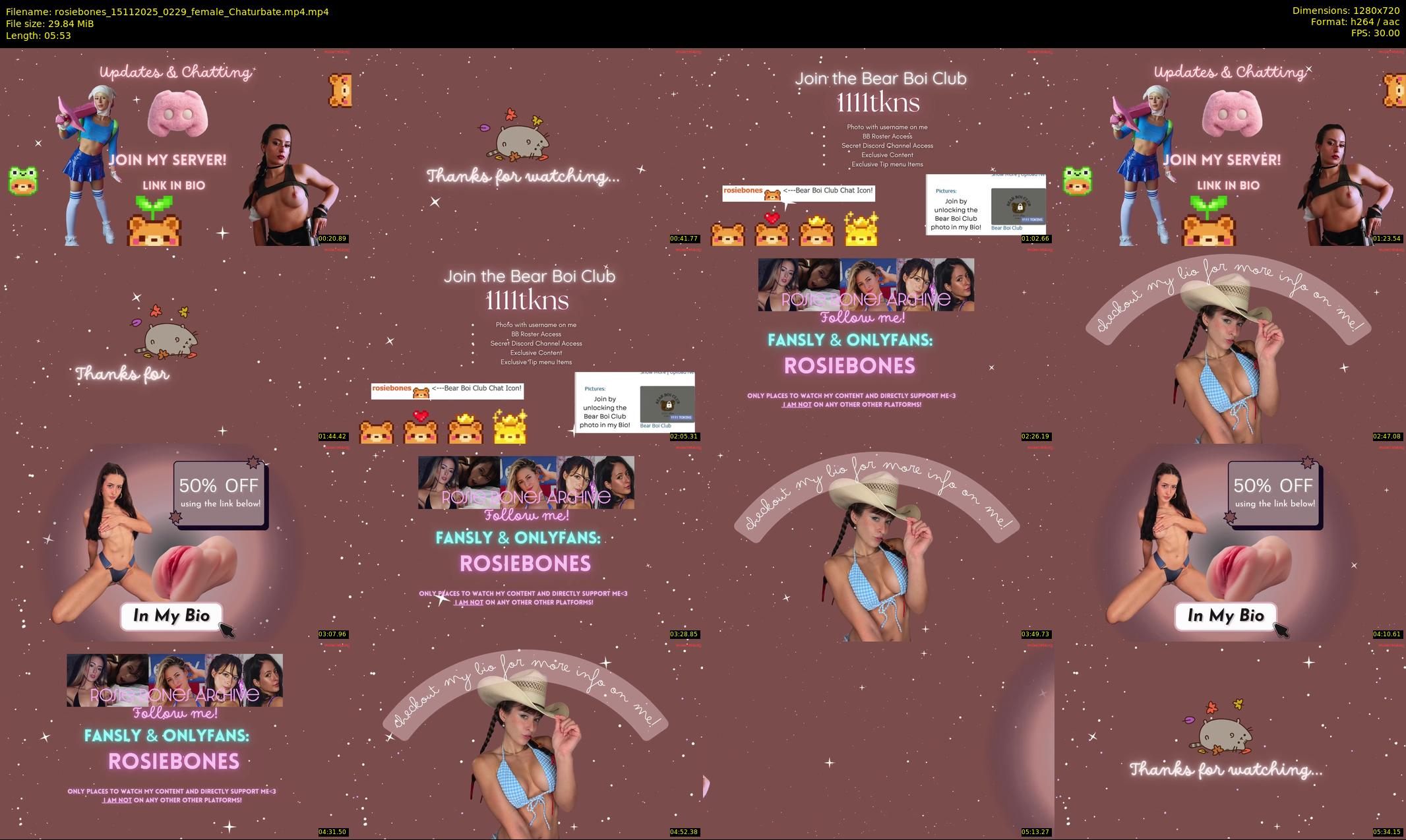 rosiebones — 6 minute Chaturbate female cam show recording, 720p, Nov 15, 2025