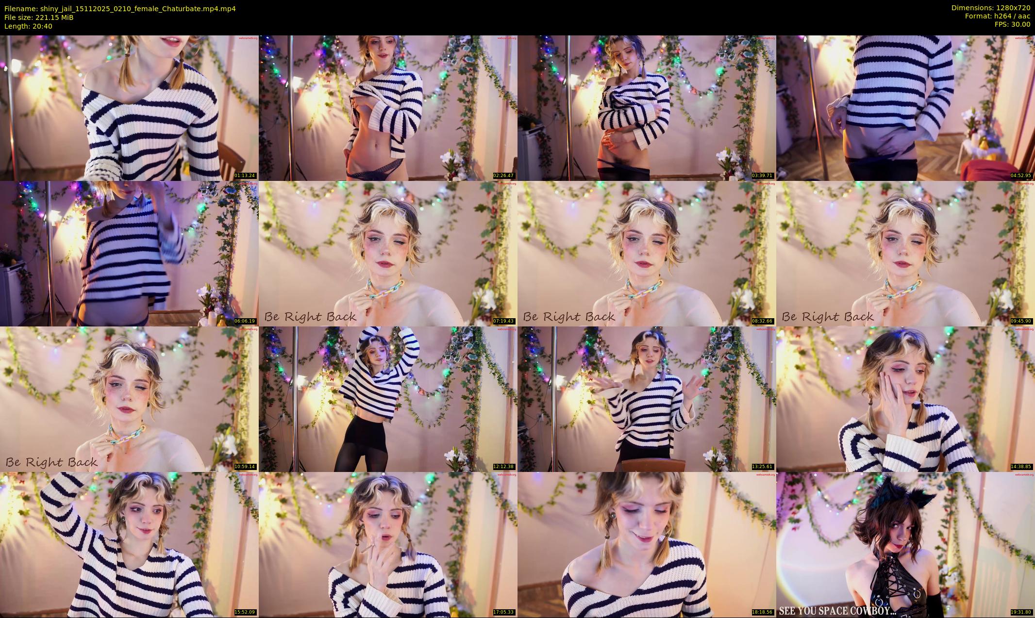 shiny_jail — 21 minute Chaturbate female cam show recording, 720p, Nov 15, 2025