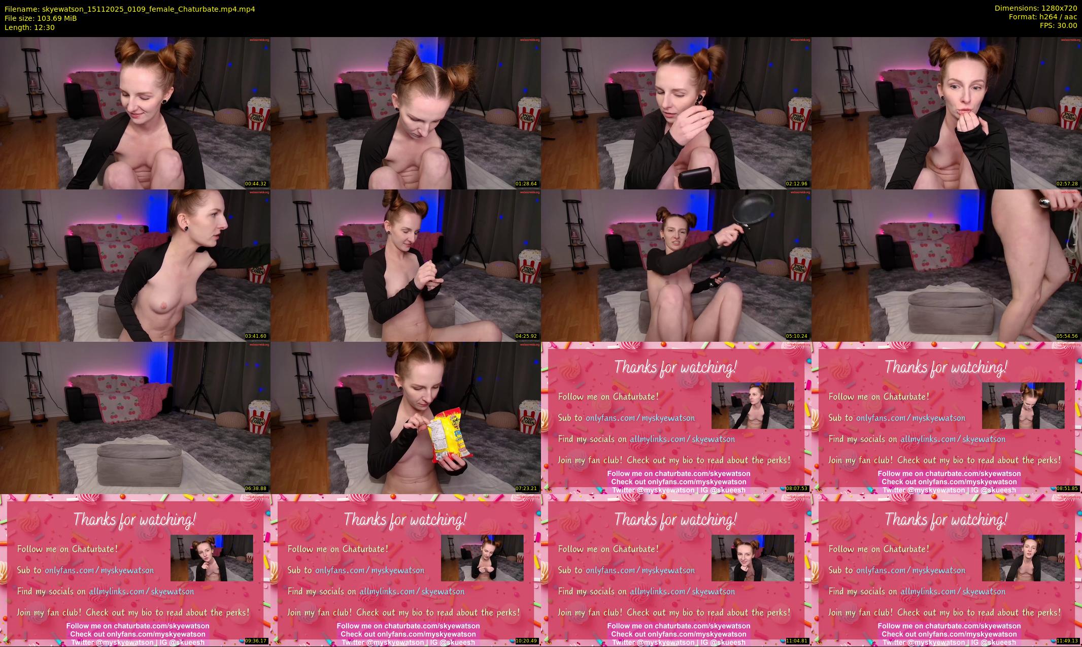 skyewatson — 13 minute Chaturbate female cam show recording, 720p, Nov 15, 2025