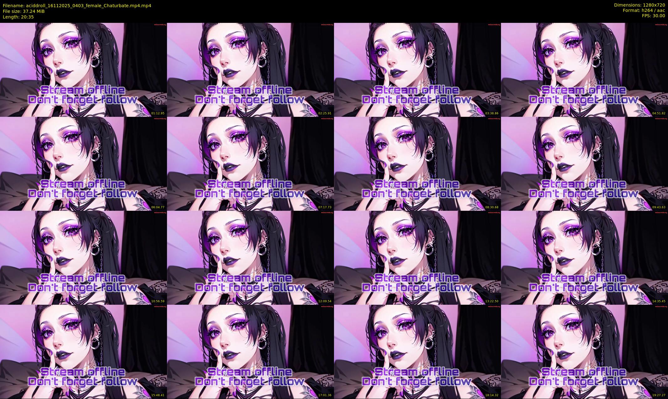 aciddroll — 21 minute Chaturbate female cam show recording, 720p, Nov 16, 2025