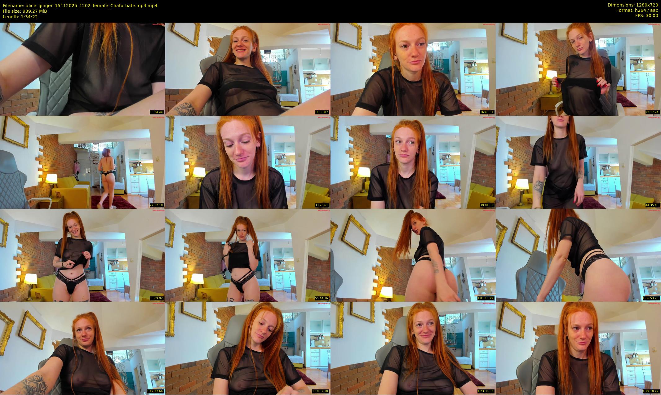alice_ginger — 95 minute Chaturbate female cam show recording, 720p, Nov 15, 2025