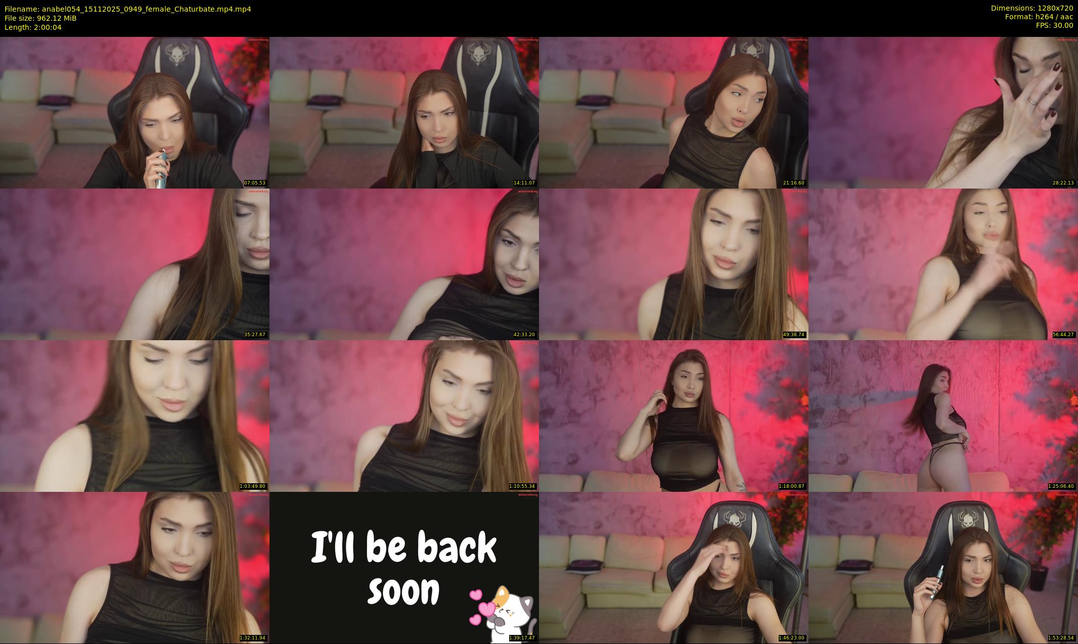 anabel054 — 121 minute Chaturbate female cam show recording, 720p, Nov 15, 2025