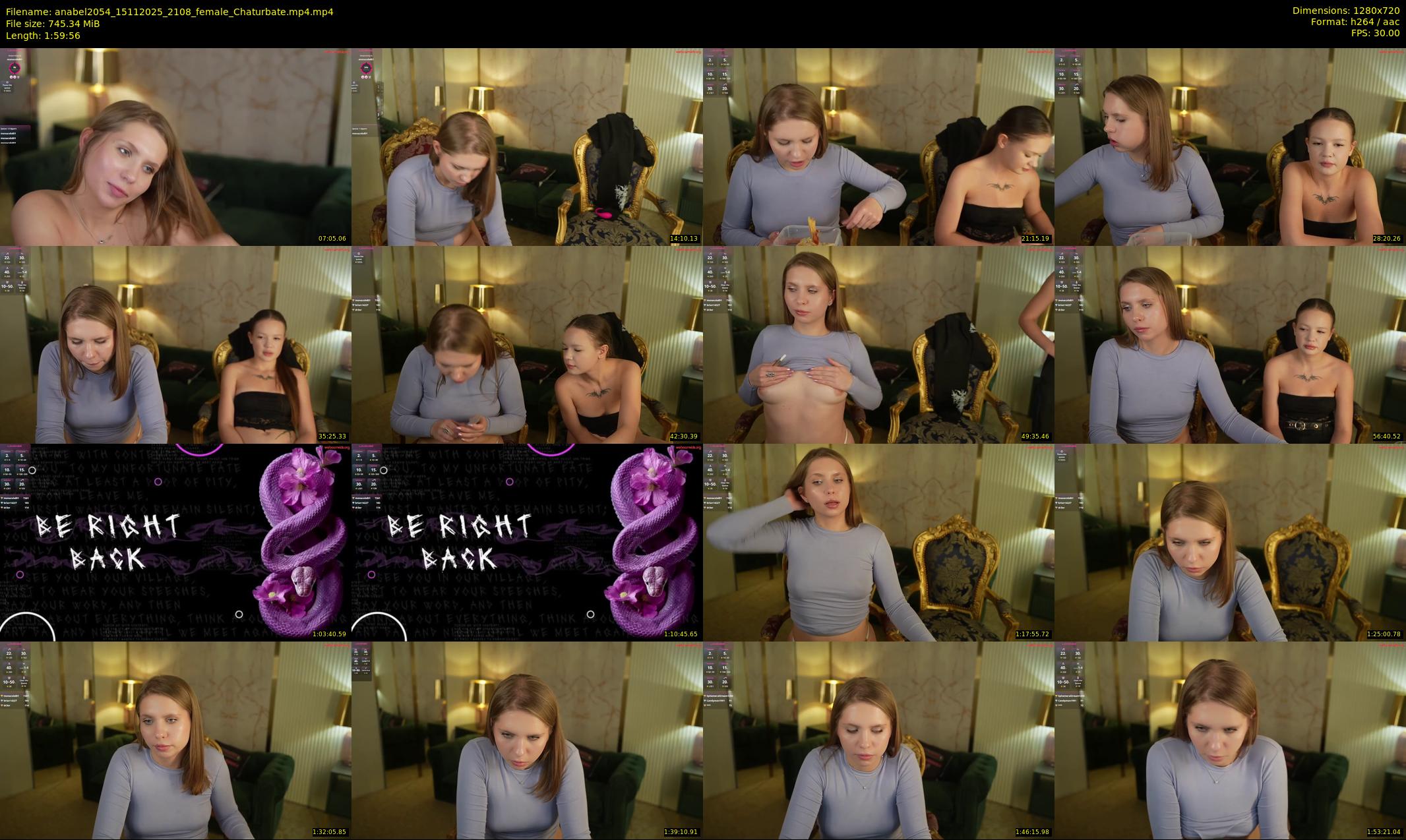 anabel2054 — 120 minute Chaturbate female cam show recording, 720p, Nov 15, 2025