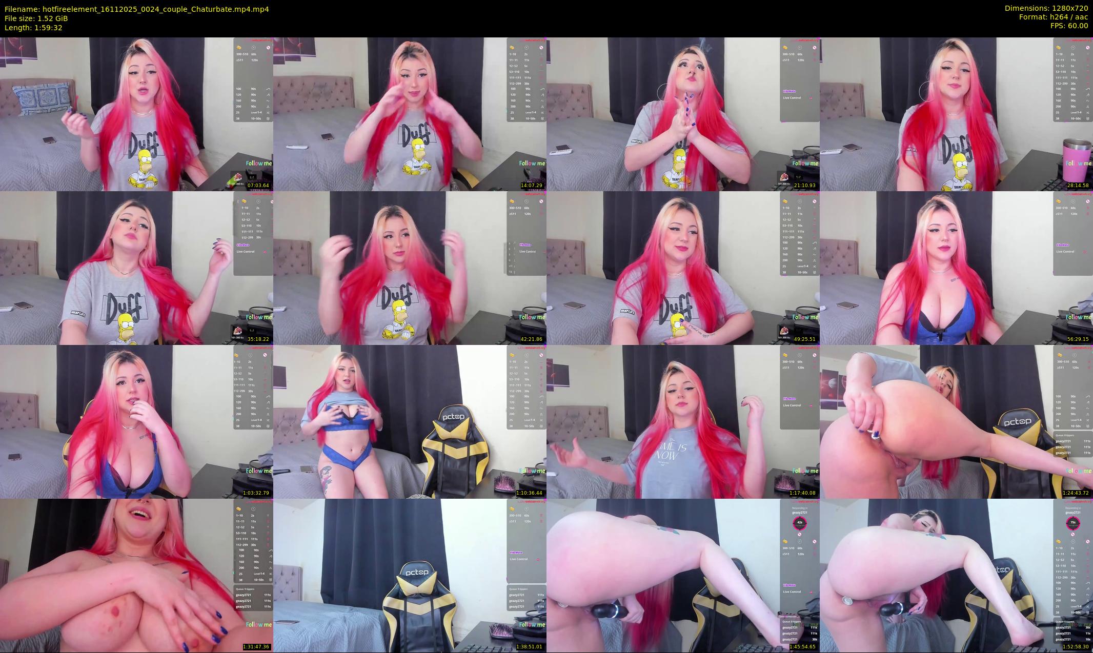 hotfireelement — 120 minute Chaturbate couple cam show recording, 720p, Nov 16, 2025
