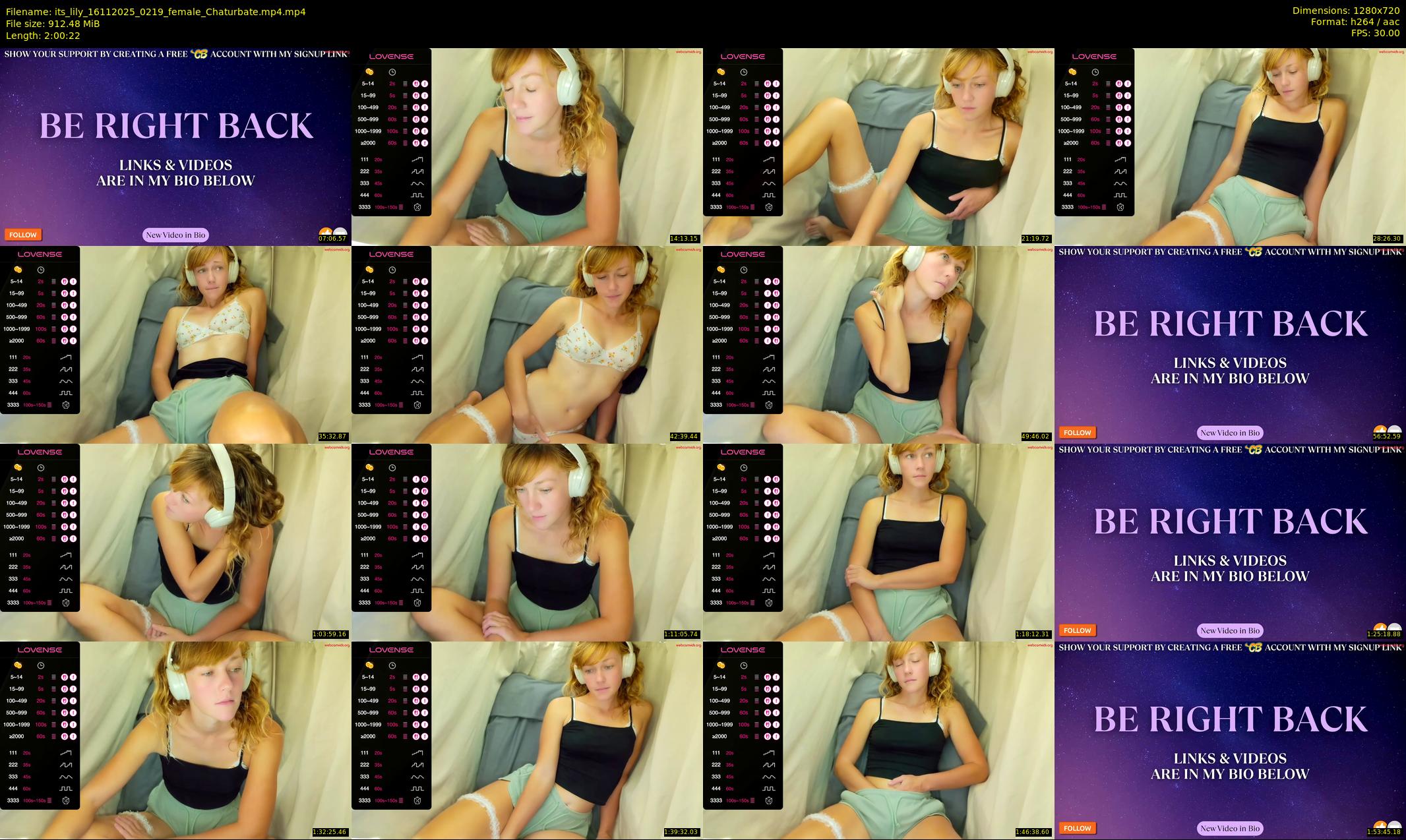its_lily — 121 minute Chaturbate female cam show recording, 720p, Nov 16, 2025