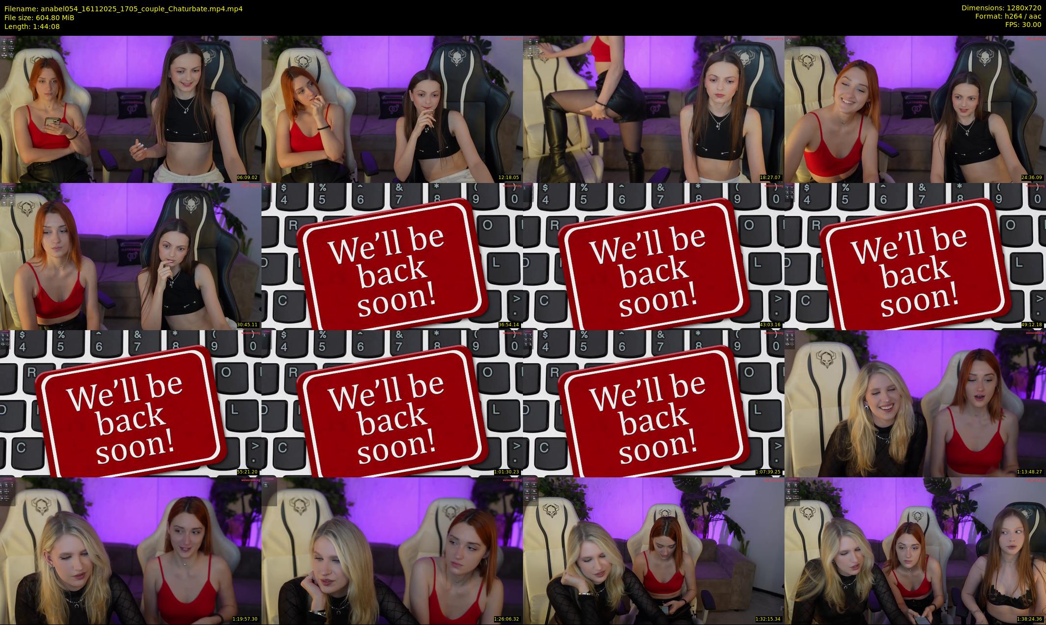 anabel054 — 105 minute Chaturbate female cam show recording, 720p, Nov 16, 2025