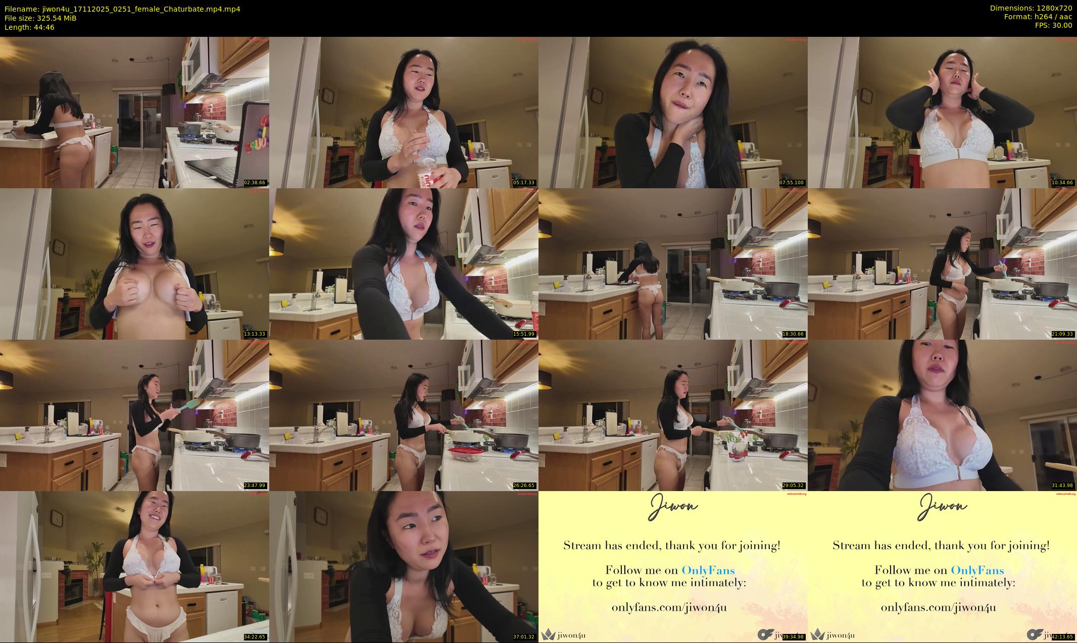 jiwon4u — 45 minute Chaturbate female cam show recording, 720p, Nov 17, 2025