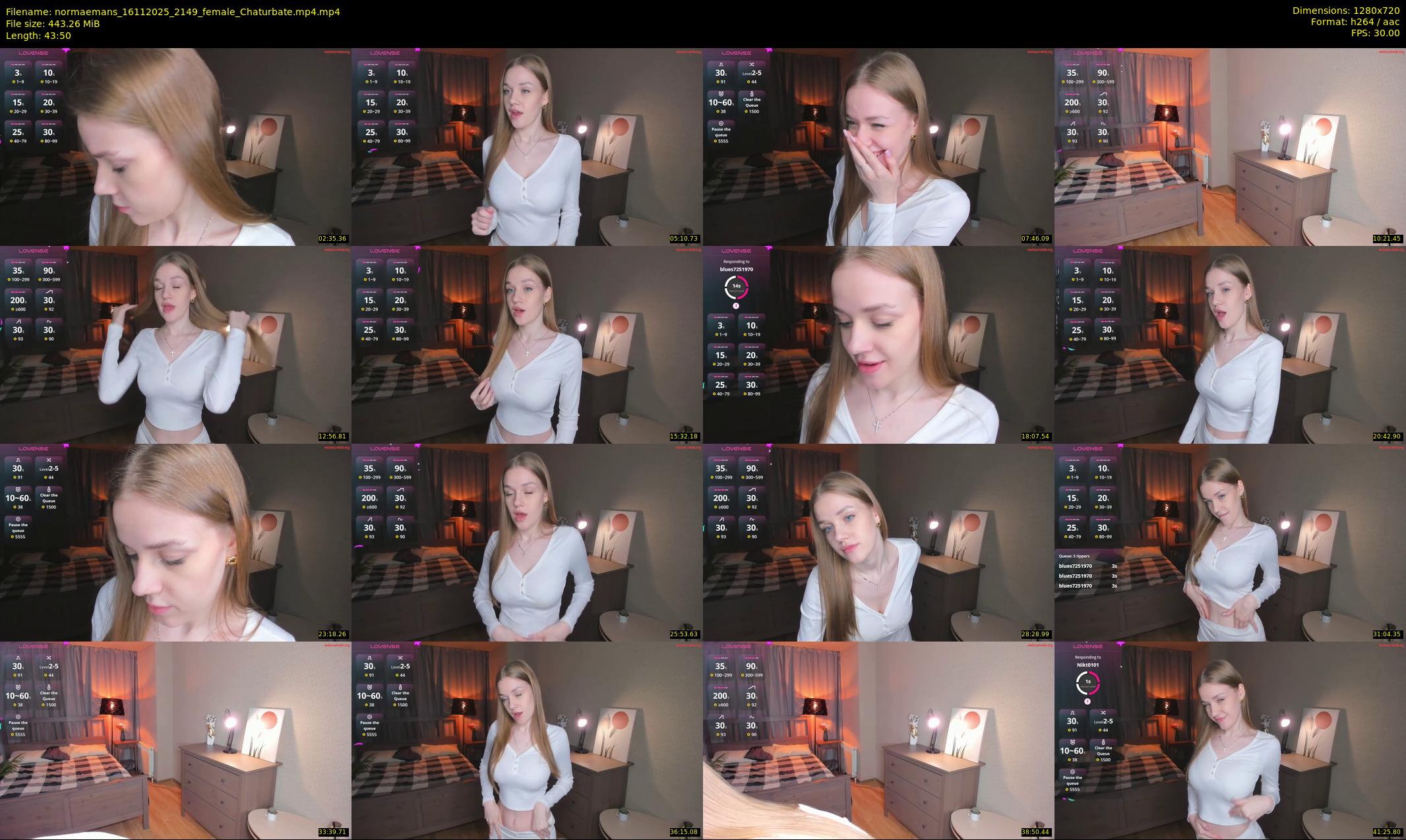 normaemans — 44 minute Chaturbate female cam show recording, 720p, Nov 16, 2025