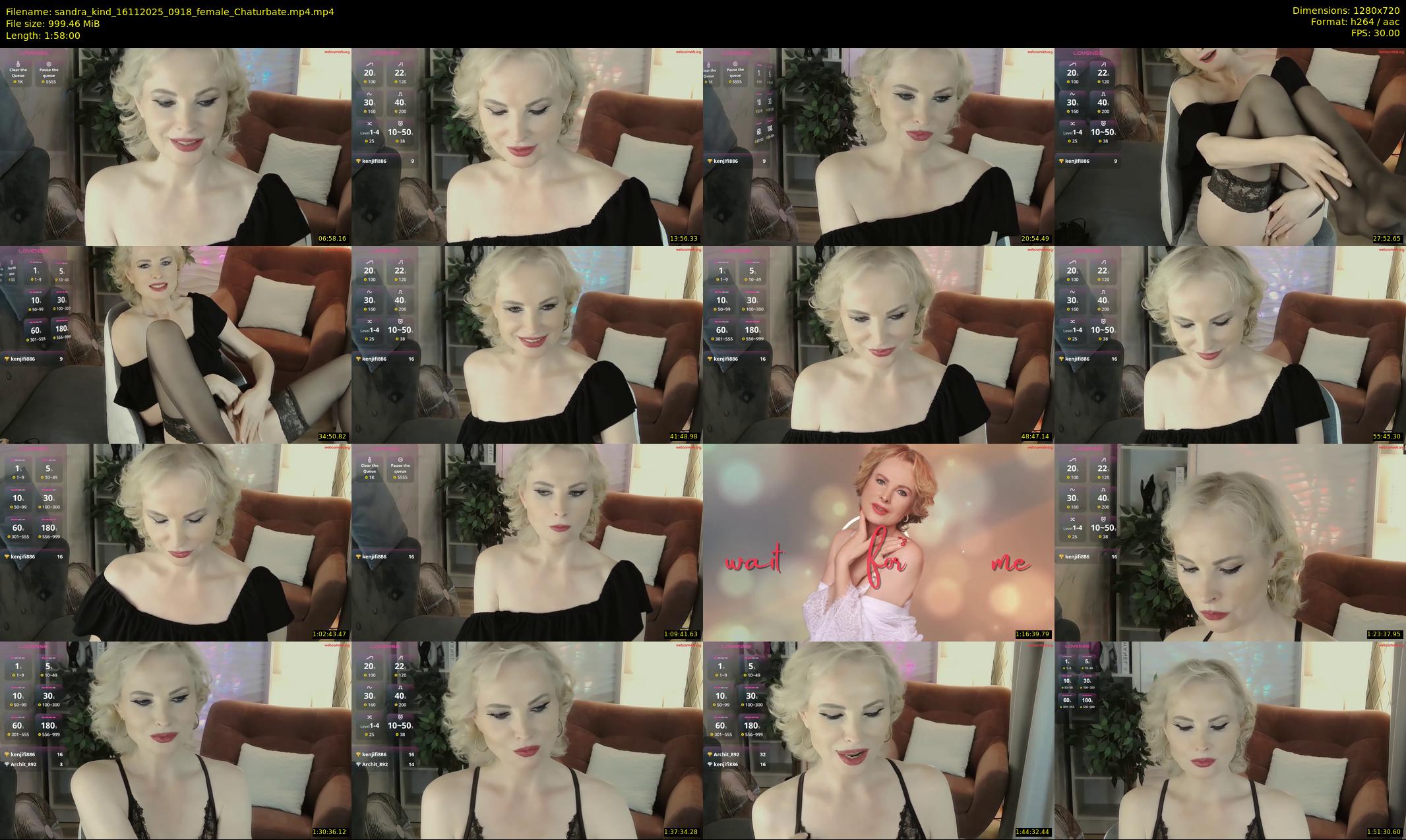 sandra_kind — 118 minute Chaturbate female cam show recording, 720p, Nov 16, 2025