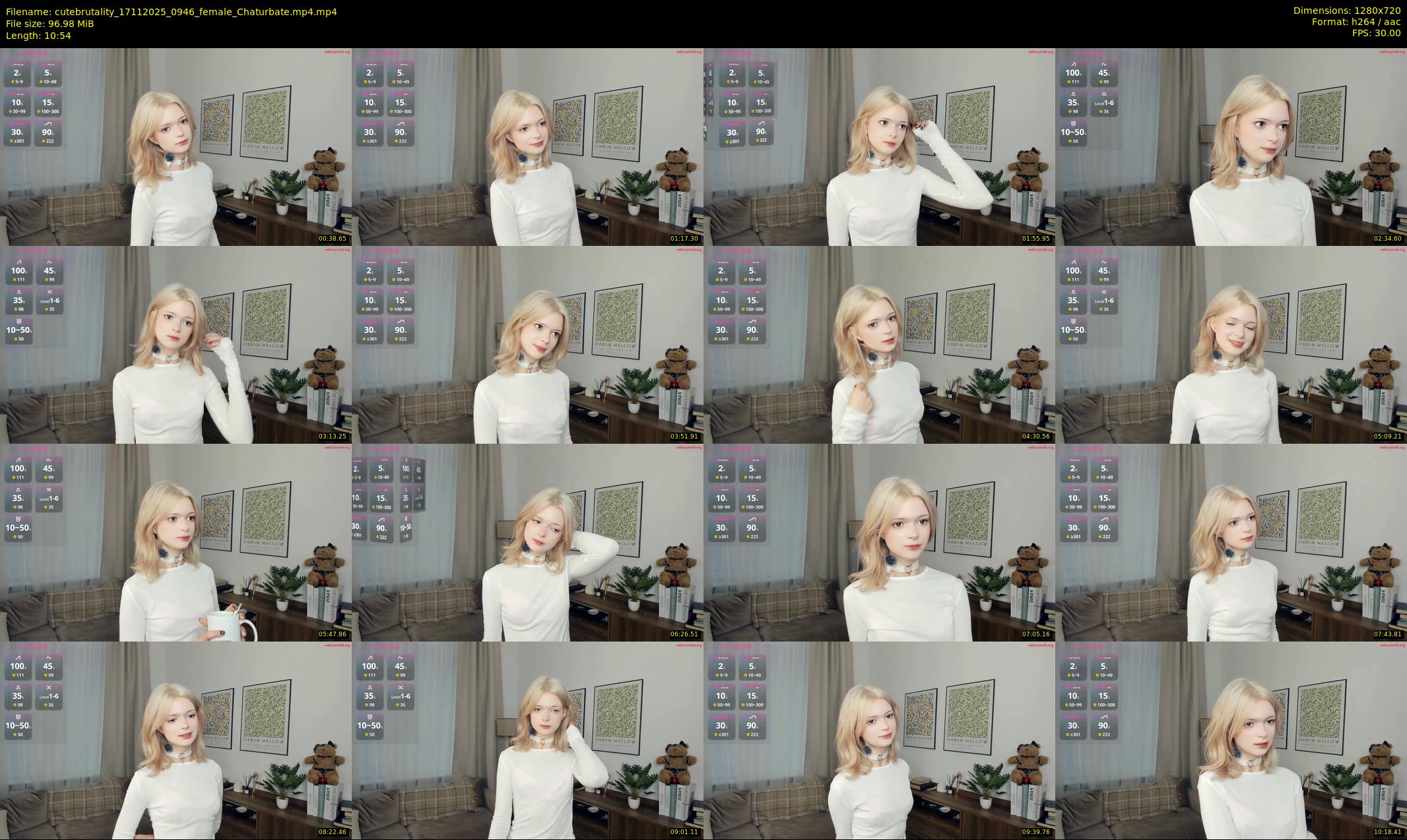 cutebrutality — 11 minute Chaturbate female cam show recording, 720p, Nov 17, 2025
