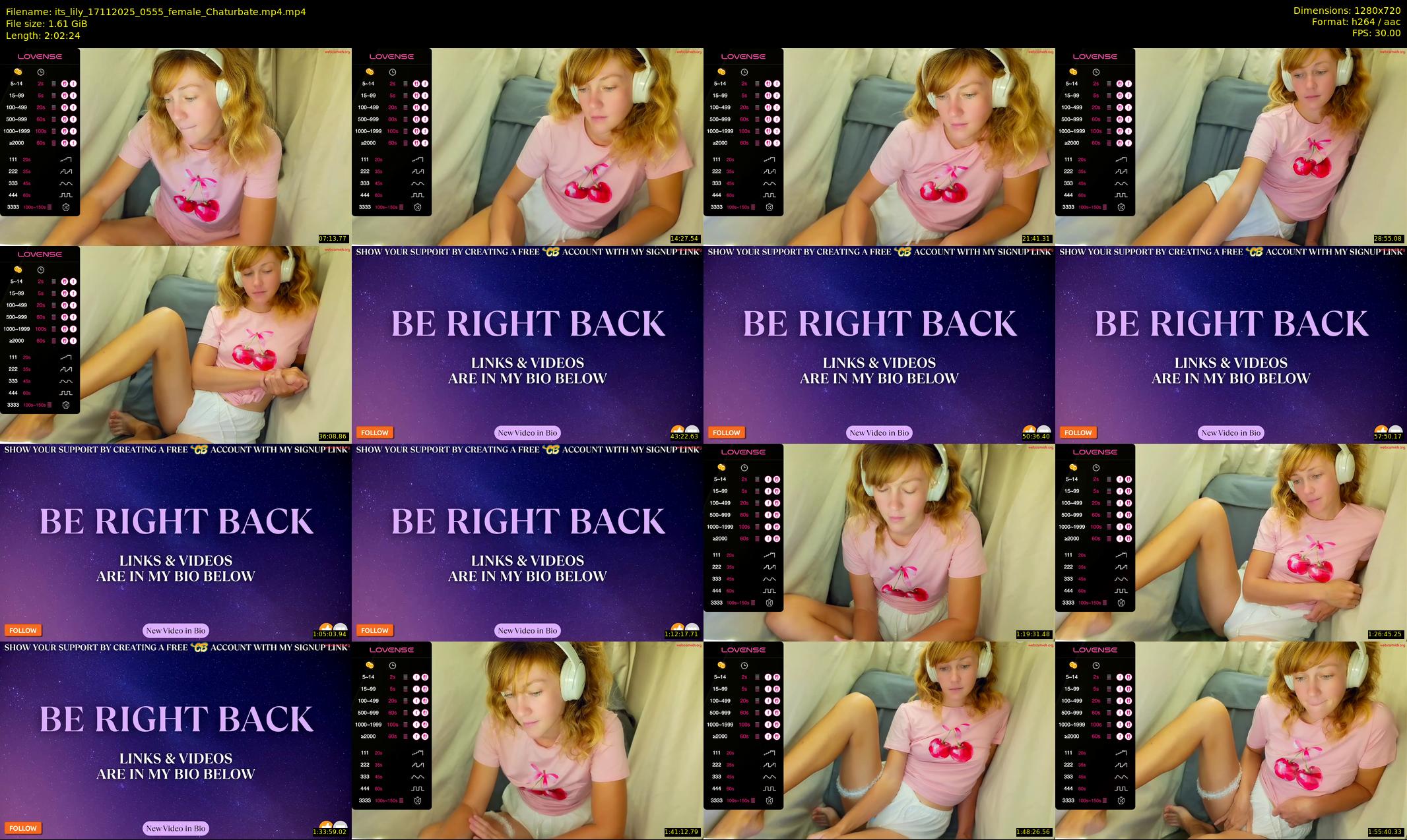 its_lily — 123 minute Chaturbate female cam show recording, 720p, Nov 17, 2025