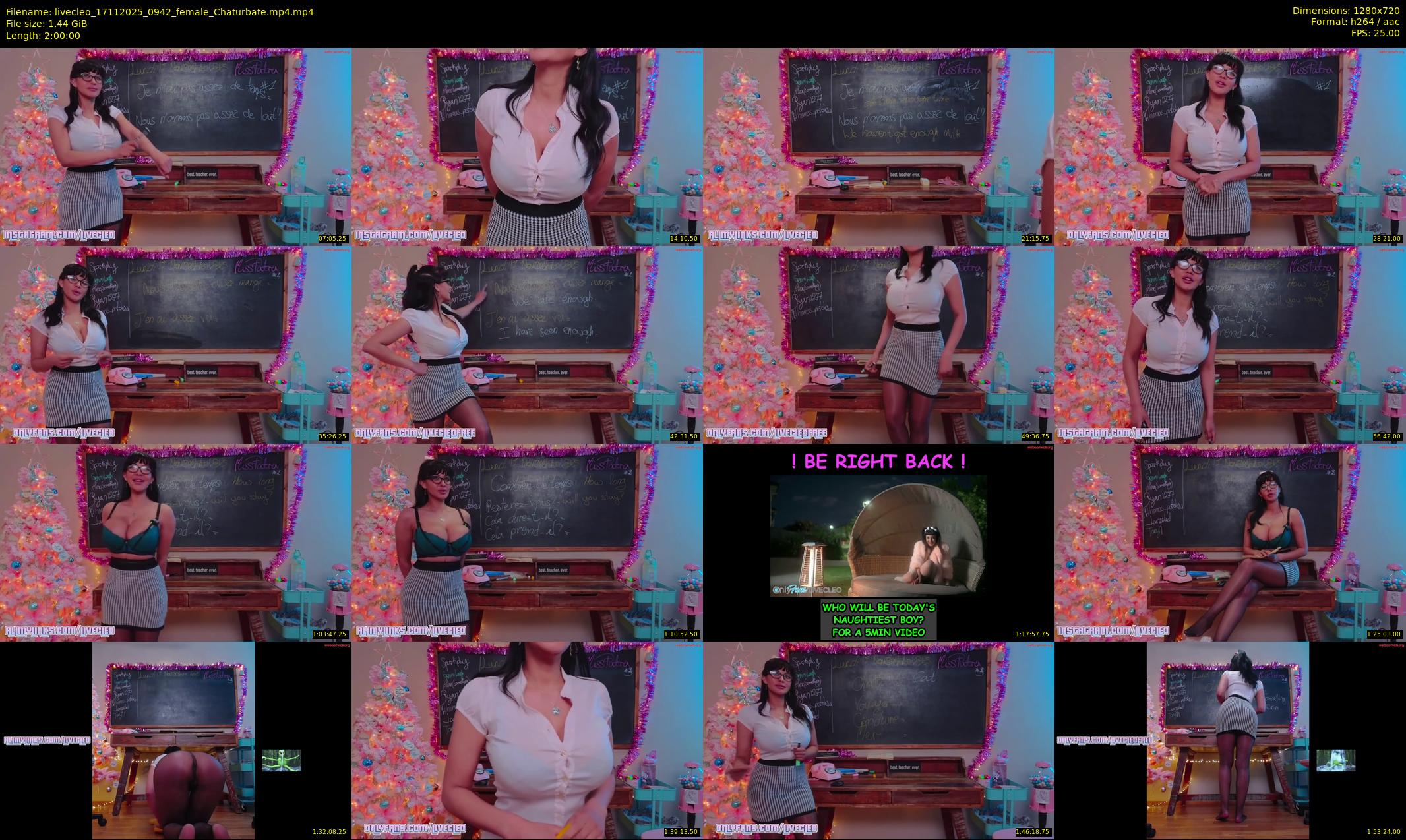 livecleo — 120 minute Chaturbate female cam show recording, 720p, Nov 17, 2025
