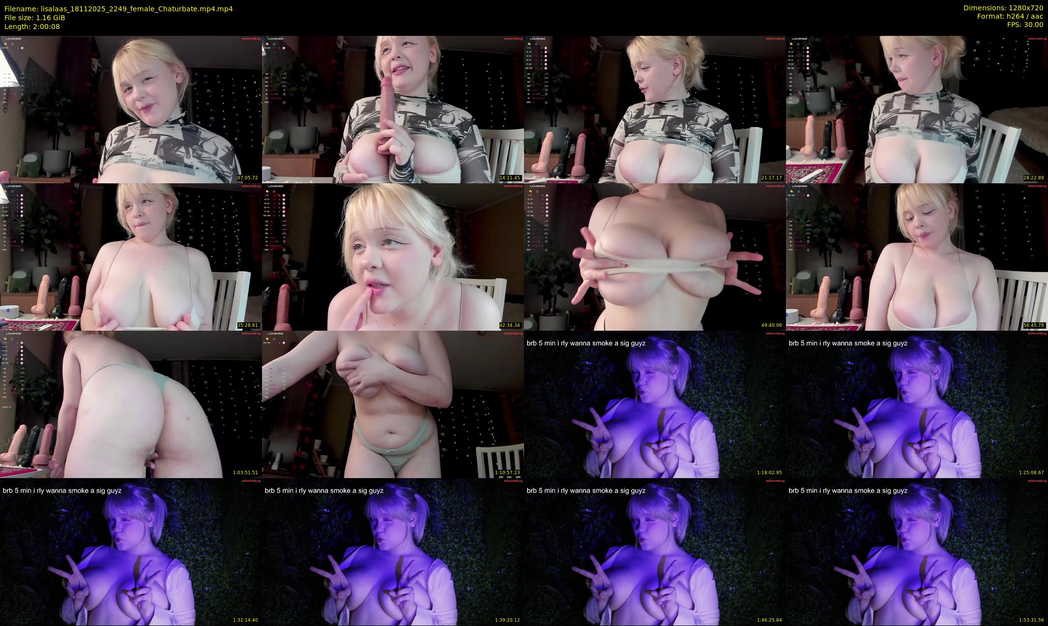 lisalaas — 121 minute Chaturbate female cam show recording, 720p, Nov 18, 2025