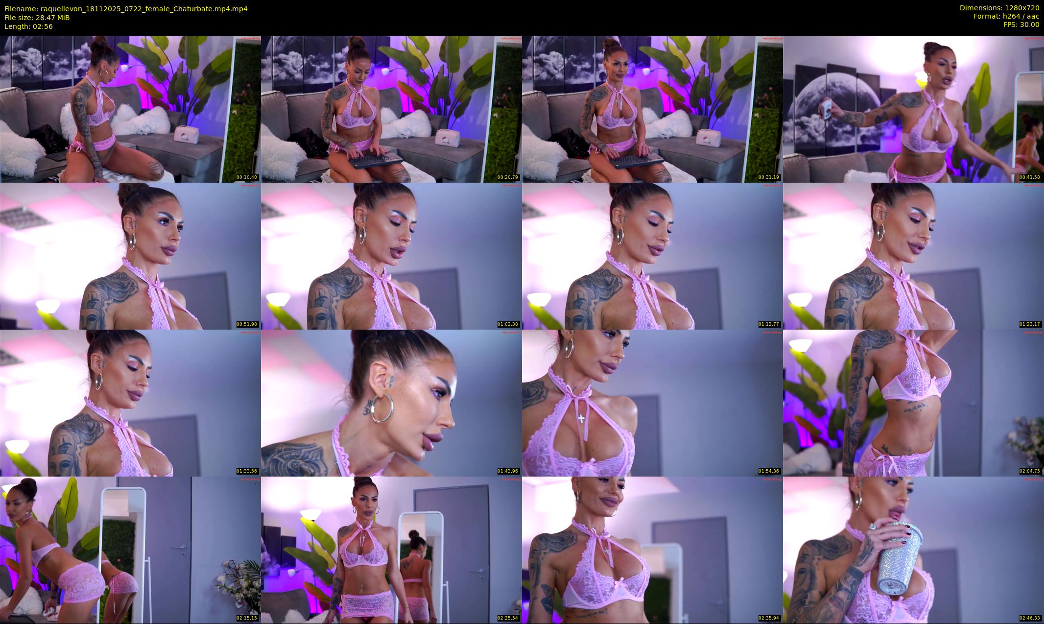 raquellevon — 3 minute Chaturbate female cam show recording, 720p, Nov 18, 2025