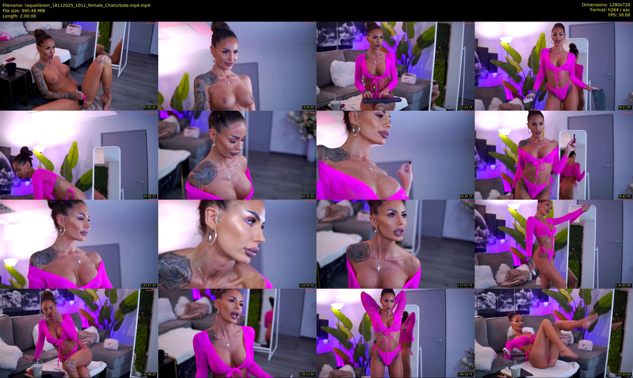 raquellevon — 120 minute Chaturbate female cam show recording, 720p, Nov 18, 2025