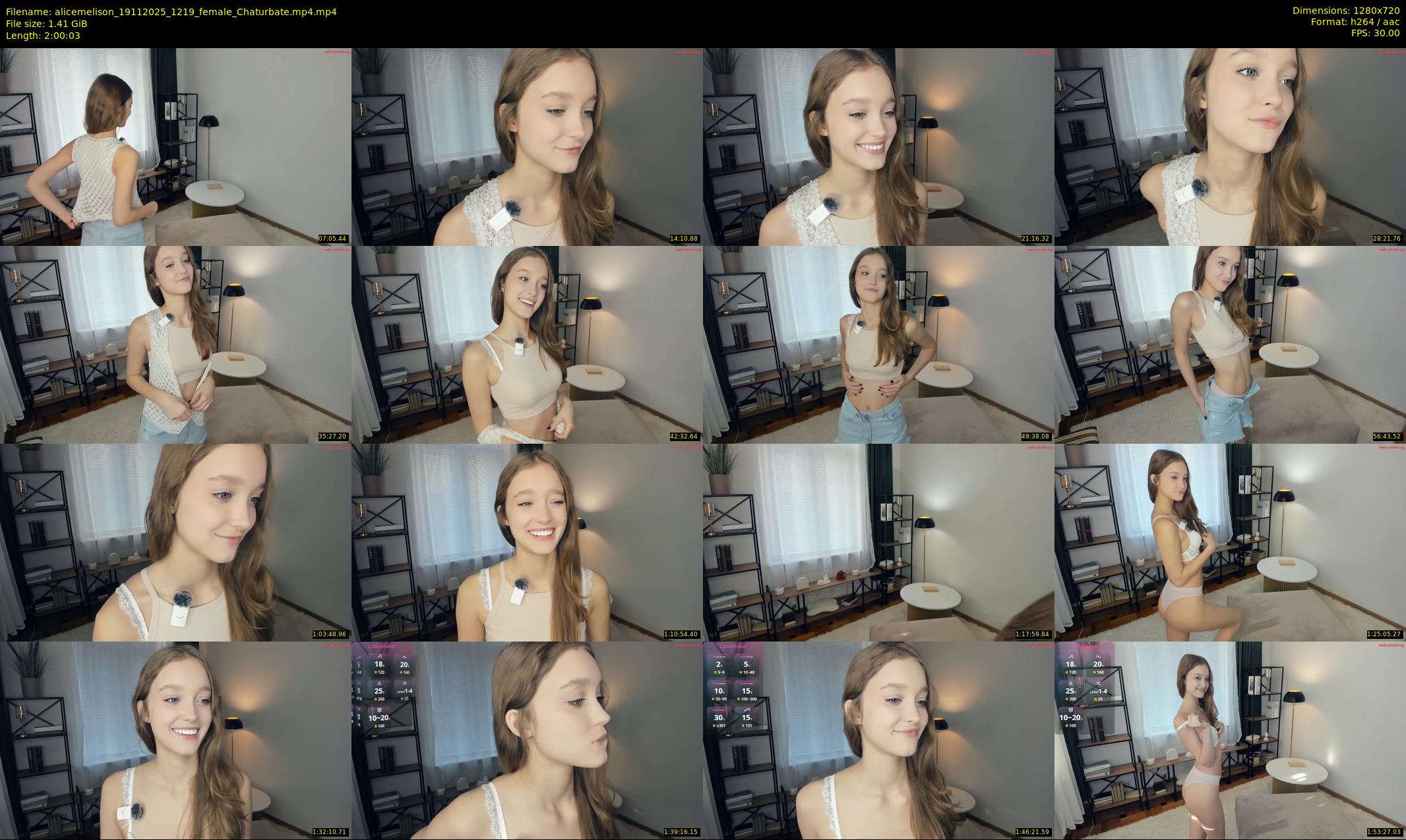alicemelison — 121 minute Chaturbate female cam show recording, 720p, Nov 19, 2025