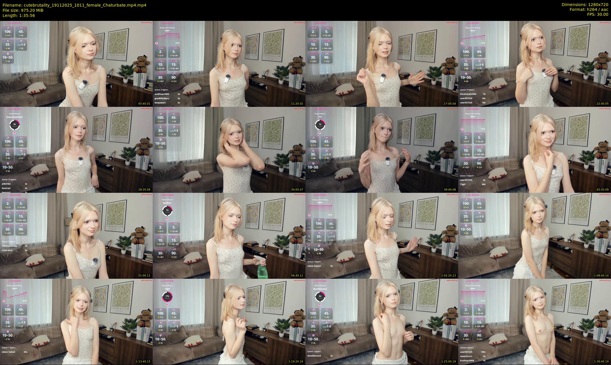 cutebrutality — 96 minute Chaturbate female cam show recording, 720p, Nov 19, 2025