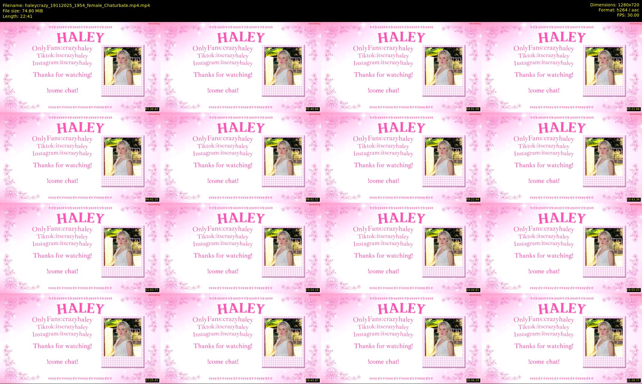 haleycrazy — 23 minute Chaturbate female cam show recording, 720p, Nov 19, 2025