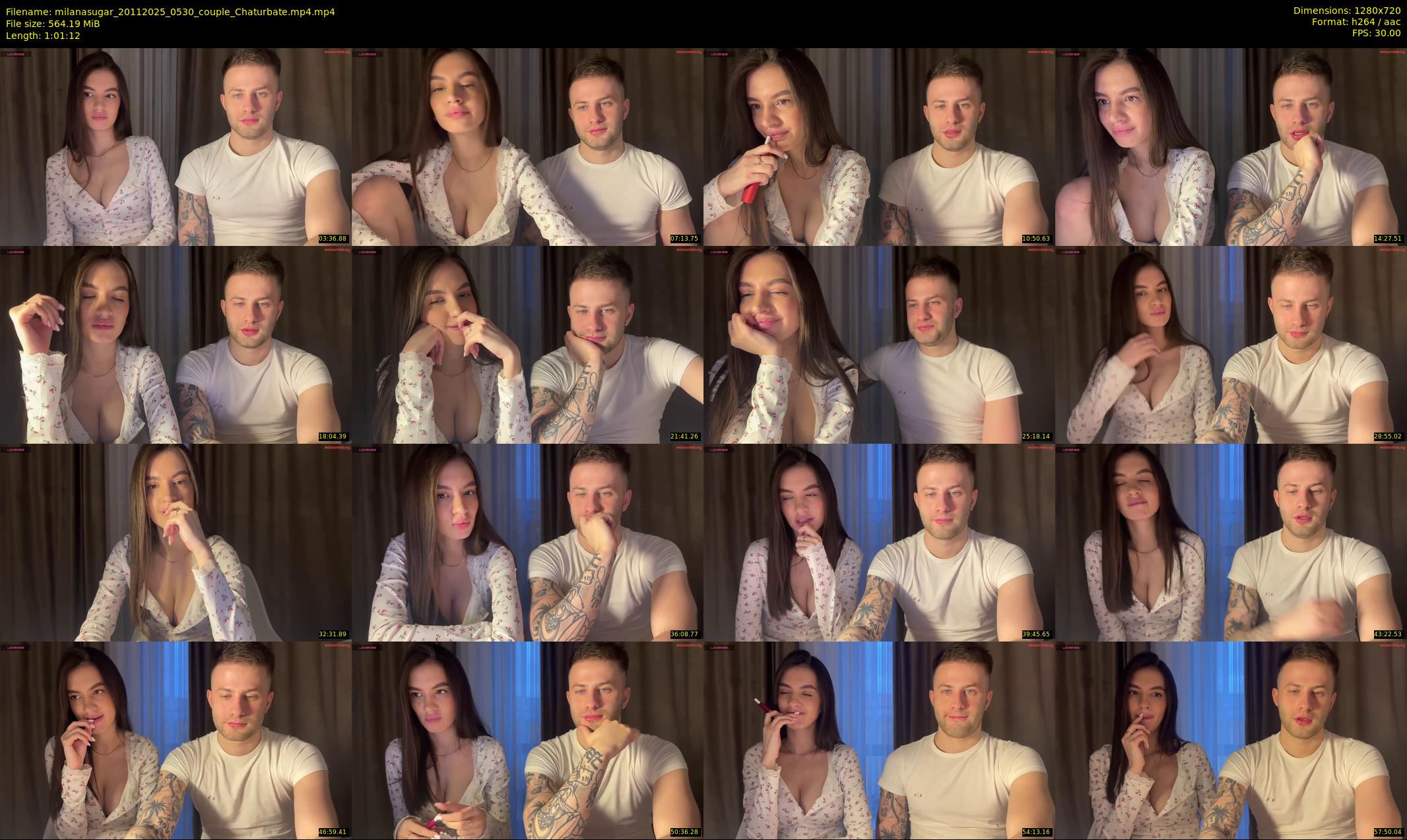milanasugar — 62 minute Chaturbate couple cam show recording, 720p, Nov 20, 2025